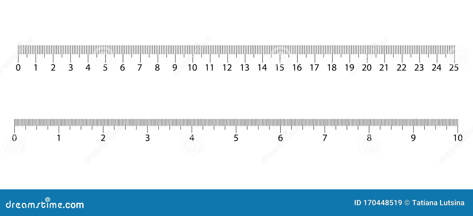 Inch And Metric Rulers. 