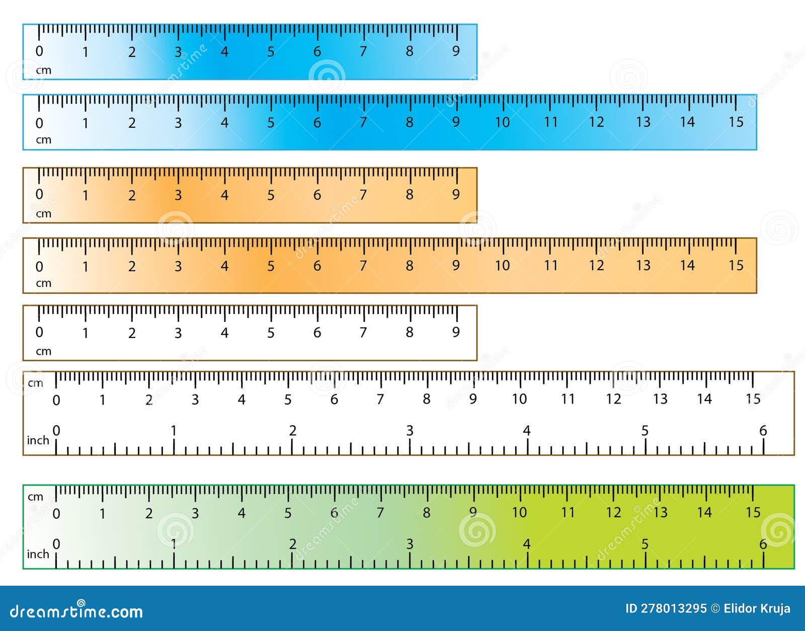 Inch And Metric Rulers Centimeters And Inches Measuring Scale