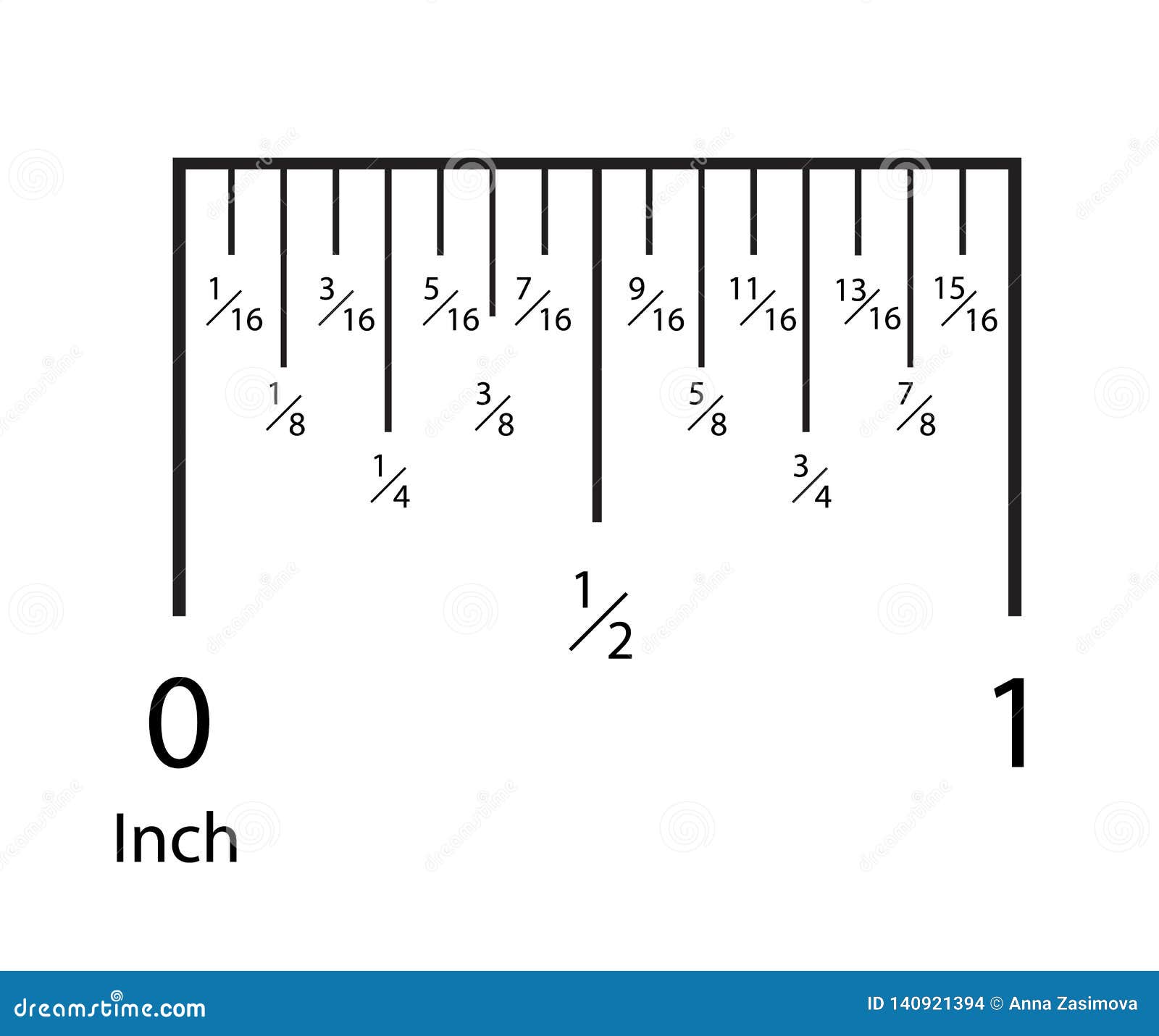 Inch Rulers. Inches Measuring Scale Indicator Stock Vector - Illustration  of isolated, print: 140921394