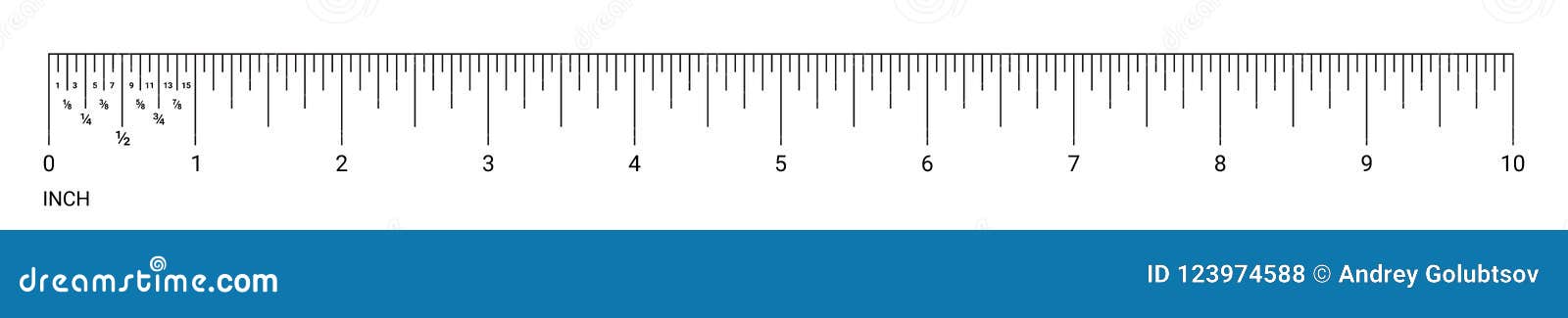 ruler inch measurement numbers  scale
