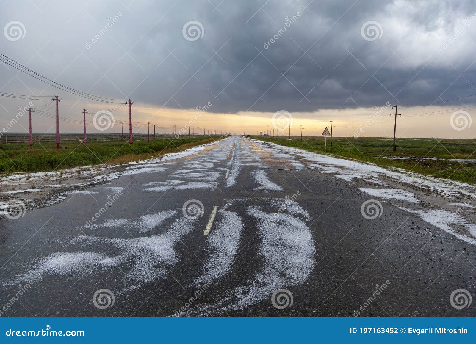 inclement weather, hail, ice on the road