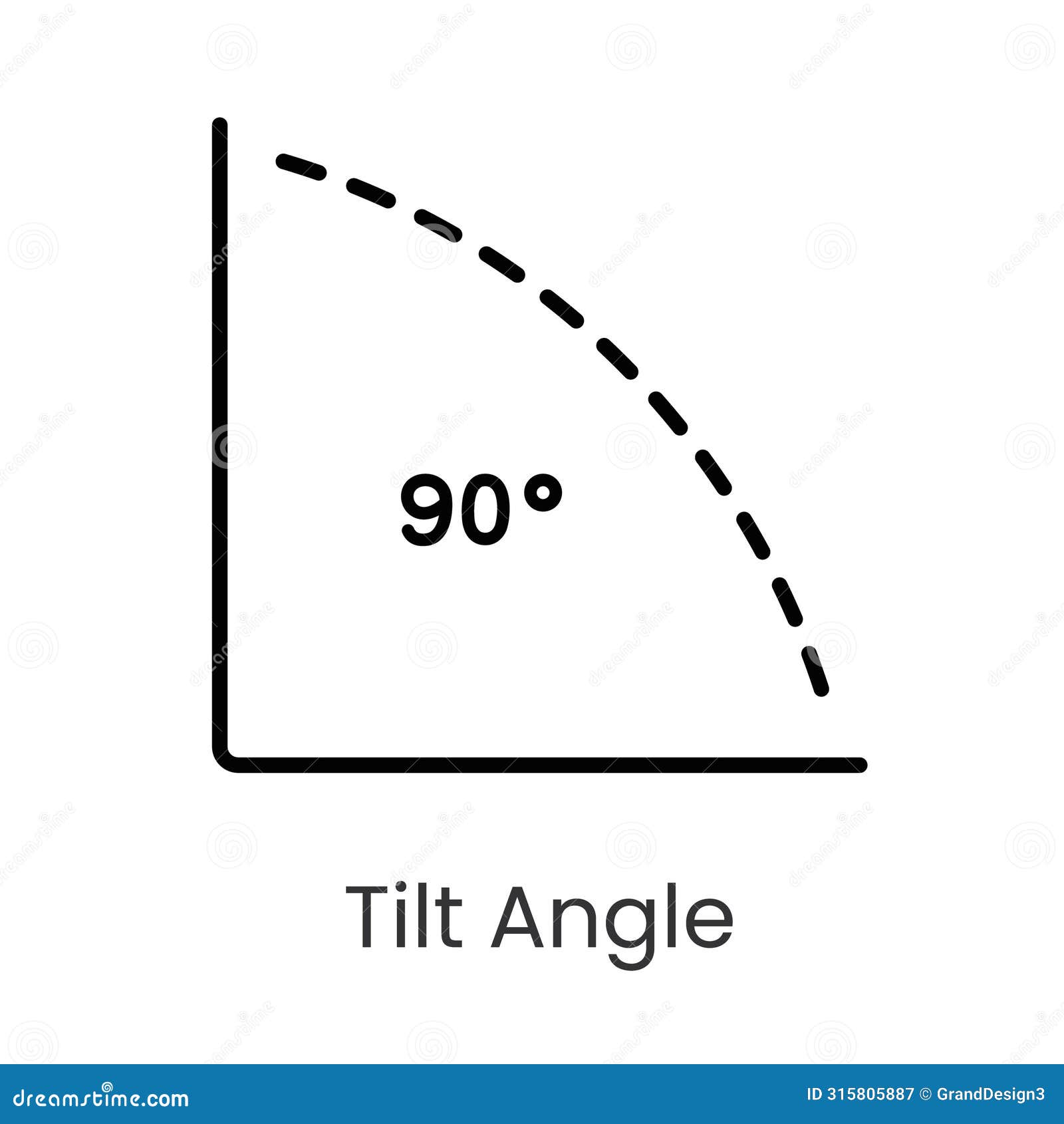 inclination angle line  icon with editable stroke