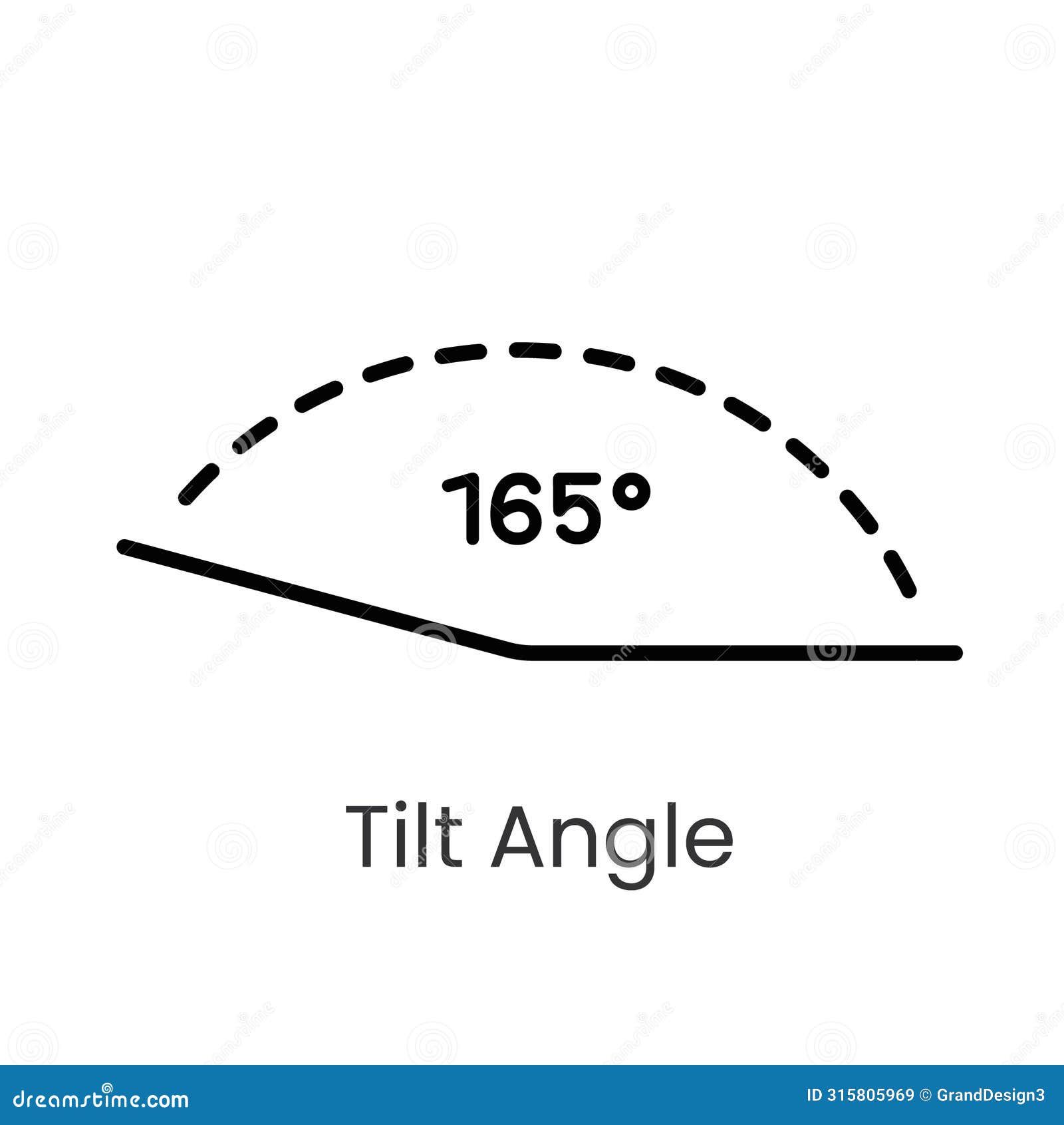 inclination angle line  icon with editable stroke