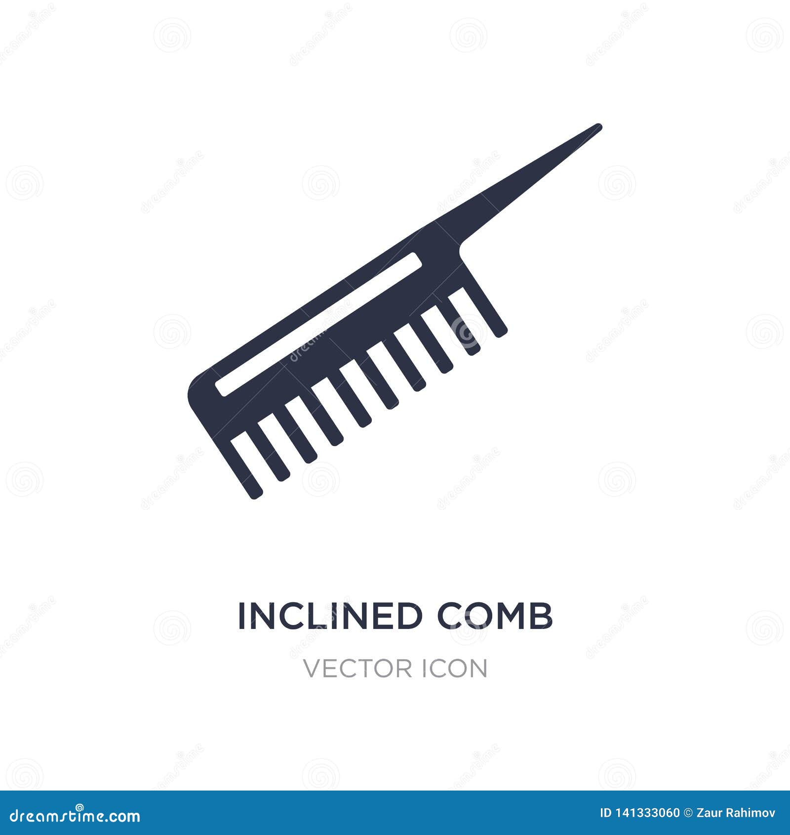 Inclined Comb Vector Icon On White Background Flat Vector Inclined