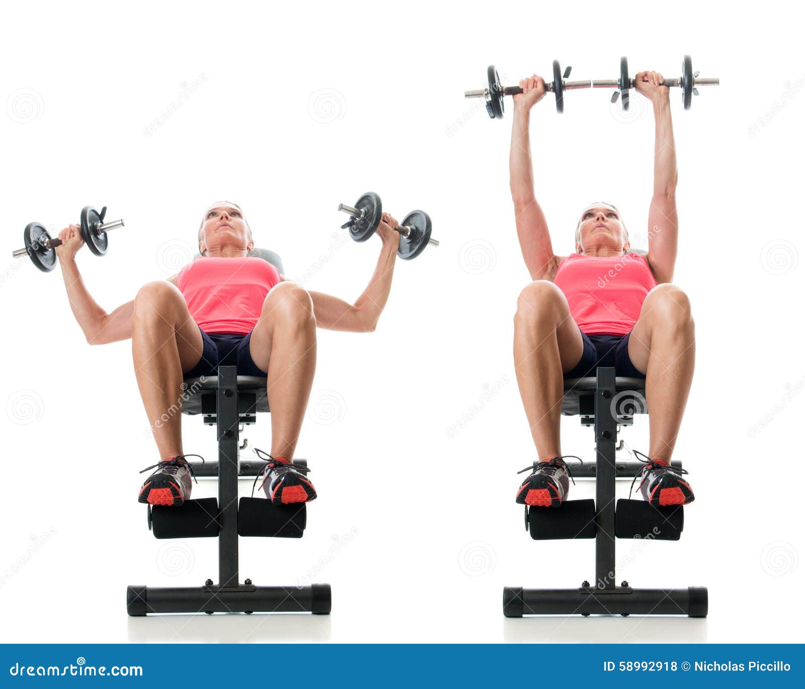 inclined dumbbell bench press
