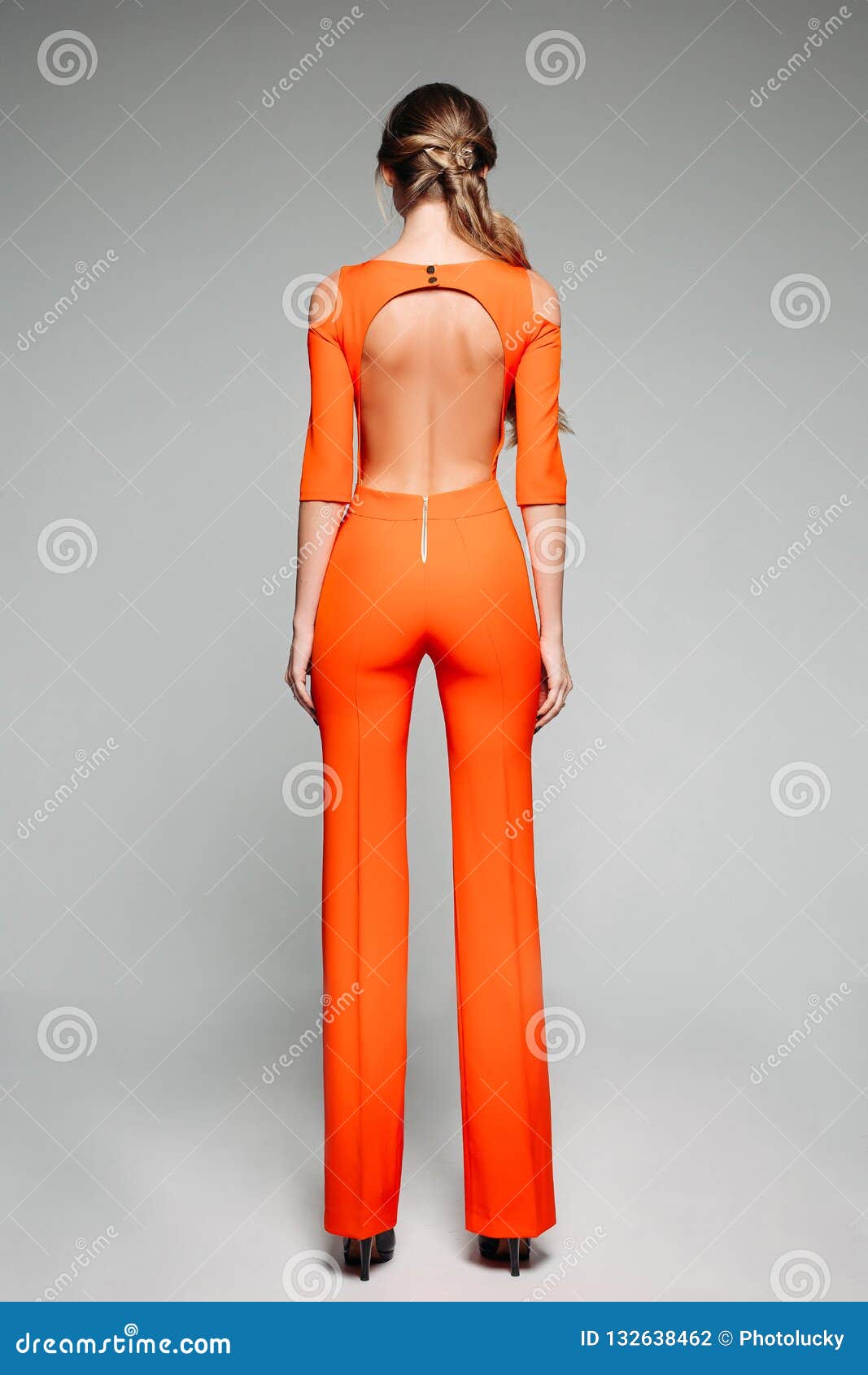 Shein orange bright strappy high heels | eBay