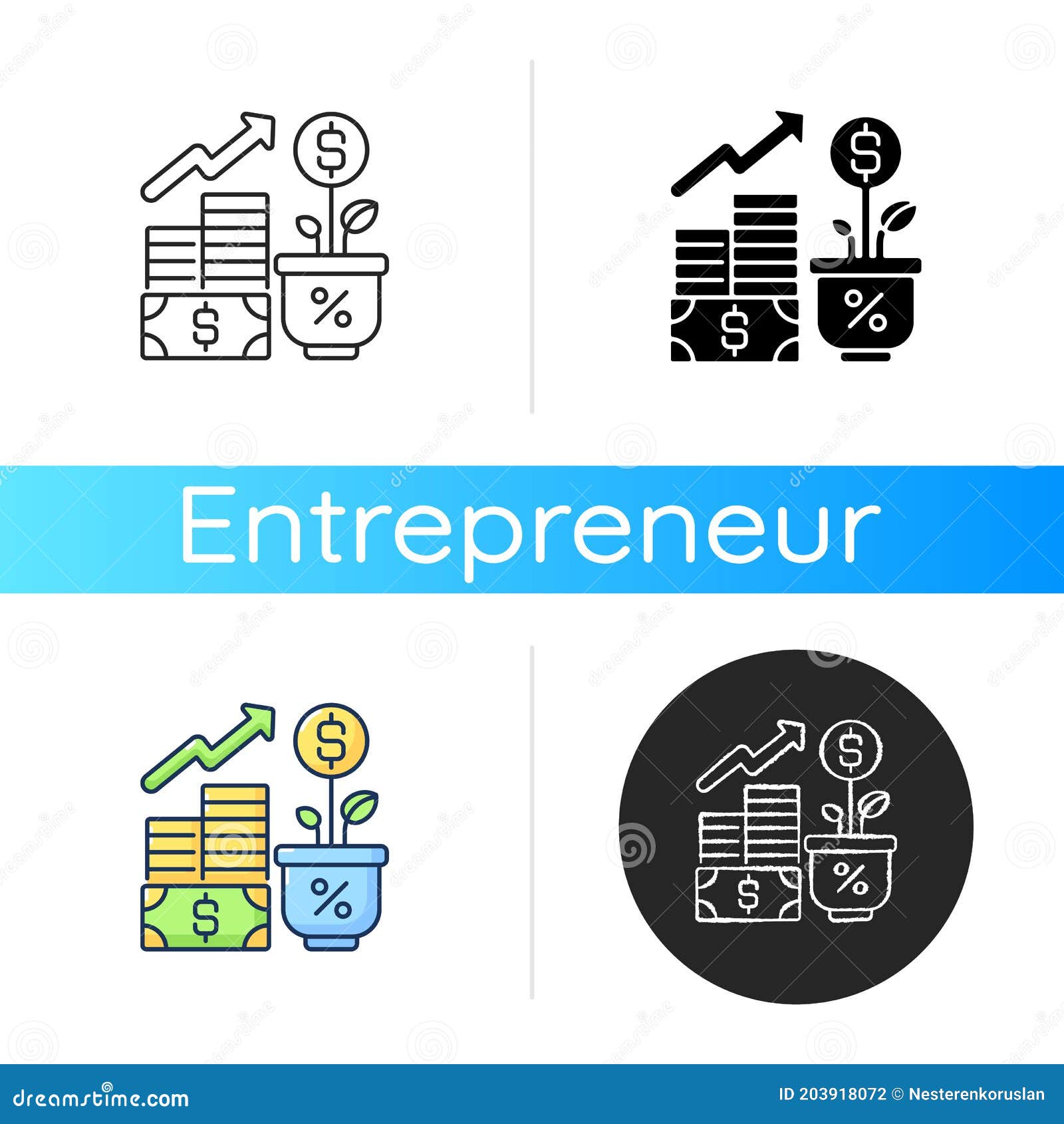 Income increase icon stock vector. Illustration of business - 203918072