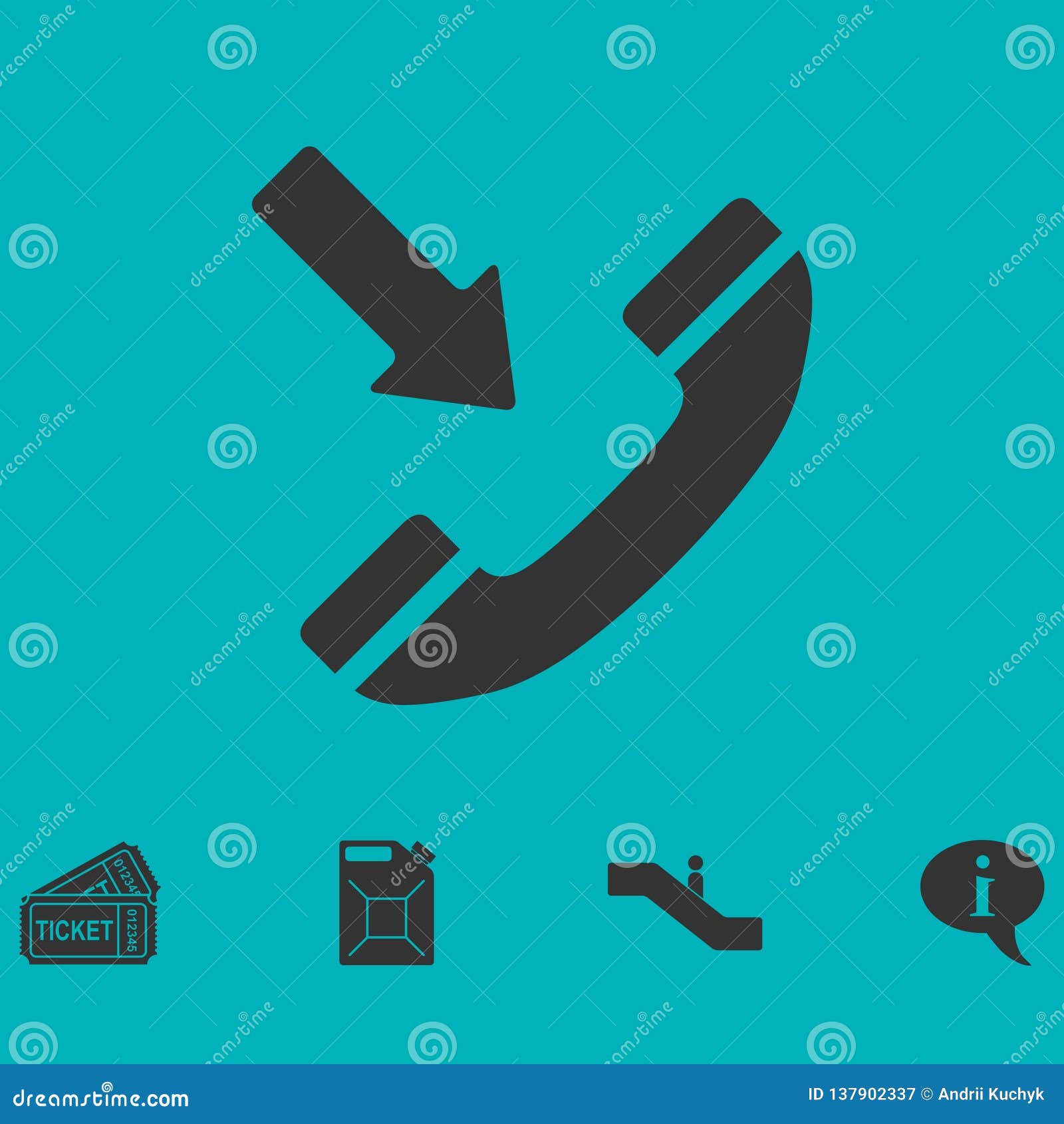 Incoming call icon flat stock vector. Illustration of mark - 137902337