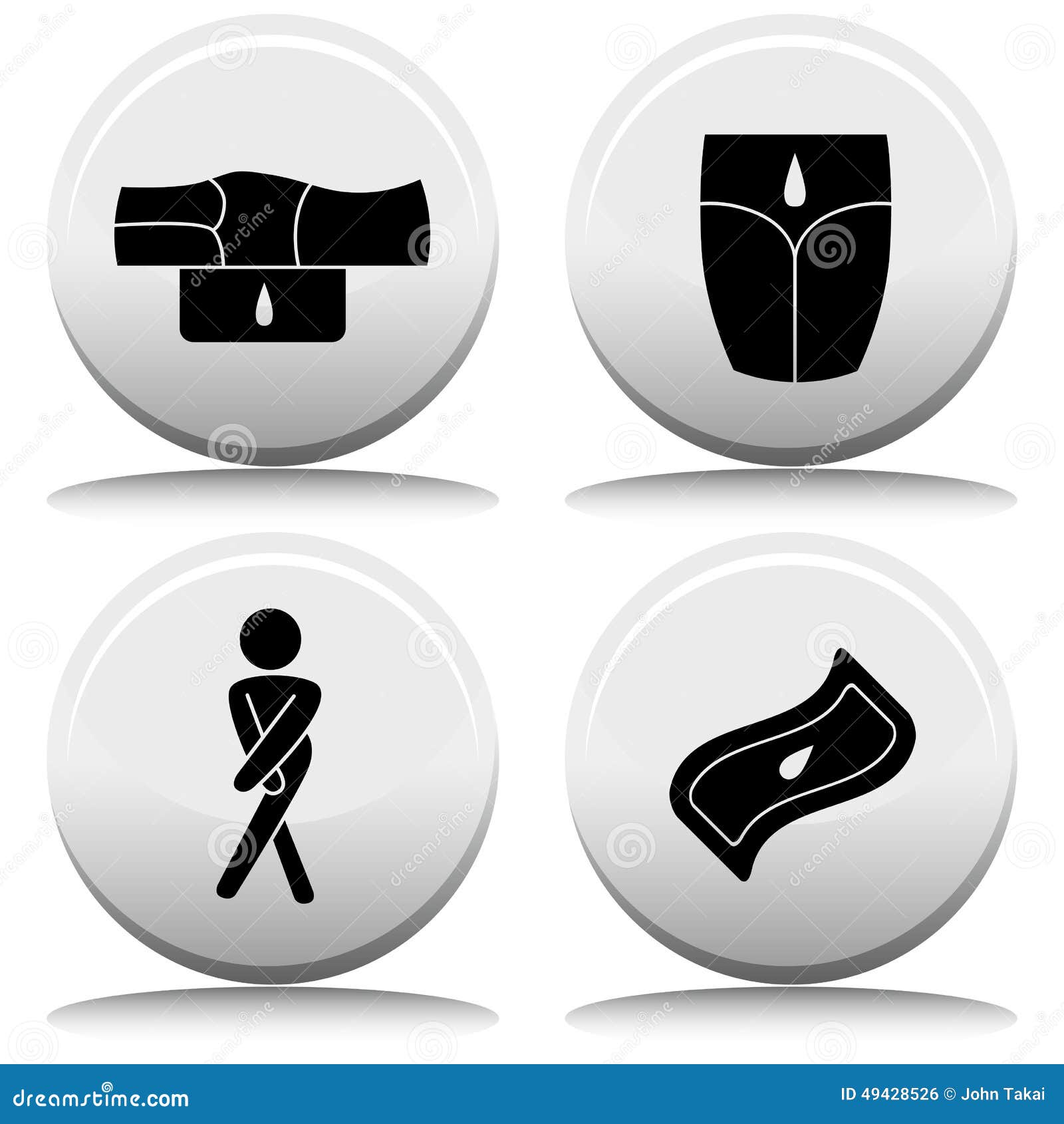 Incontinence Button Set stock vector. Illustration of icons - 49428526