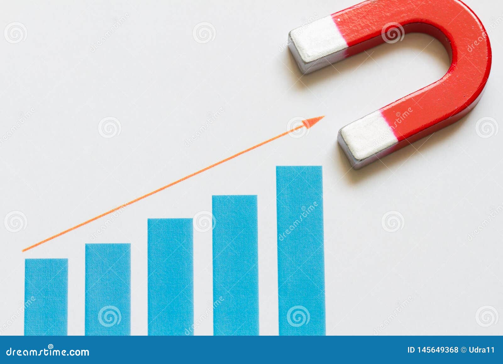 Increase Business Money with Chart and Magnet Abstract Stock Photo ...