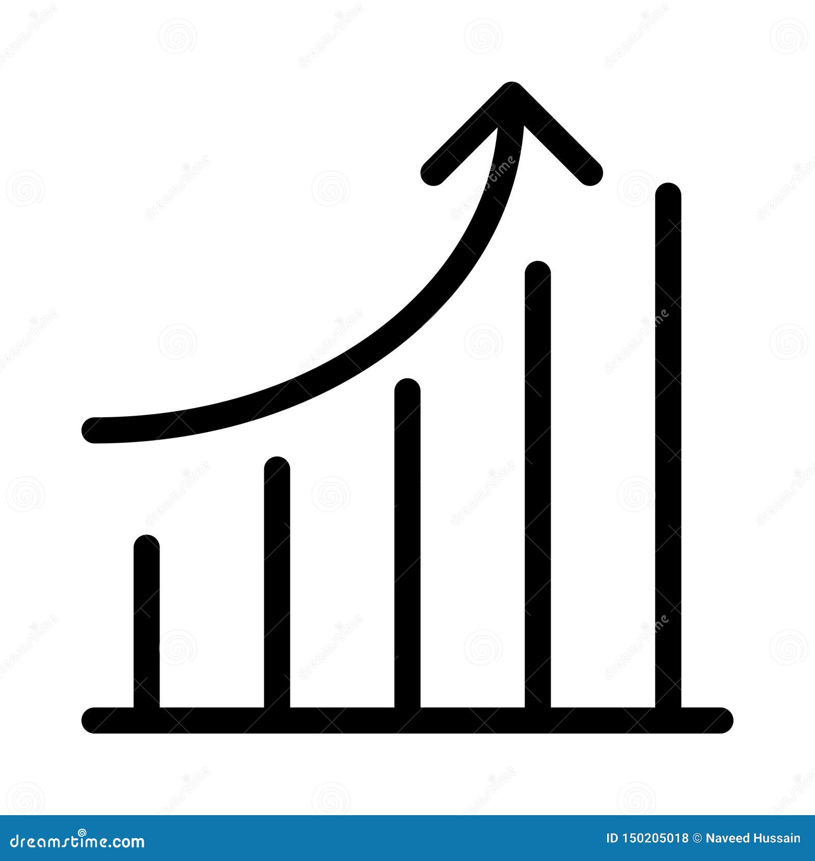 Increase Thin Line Vector Icon Stock Vector - Illustration of apps ...