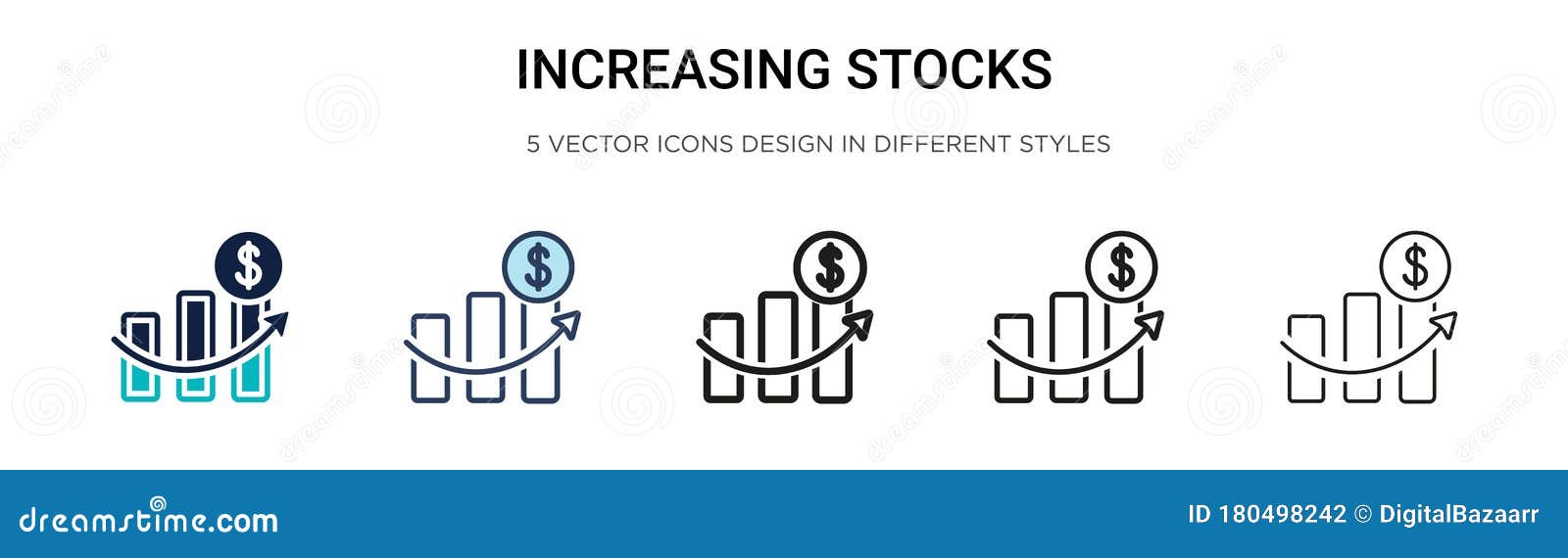 Increasing Stocks Icon In Filled Thin Line Outline And Stroke Style Vector Illustration Of Two Colored And Black Increasing Stock Vector Illustration Of Market Progress 180498242