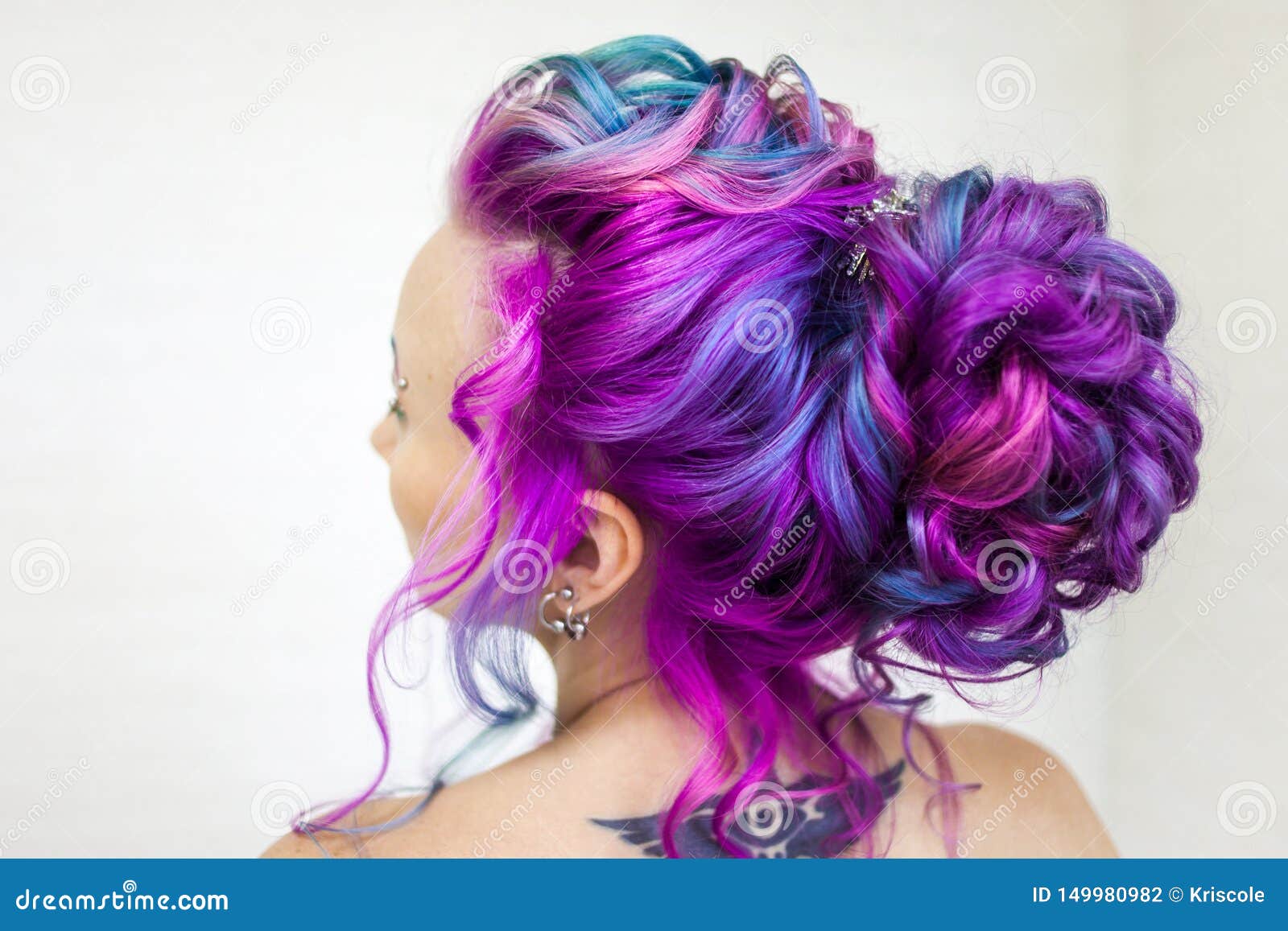 Incredible Hair Color, Bright Blue and Magenta Gradient. Stylish Fashionable Hair Coloring Stock Photo - Image of look, cute: 149980982 Incredible Hair Color, Bright Blue and Magenta Gradient. Stylish Fashionable Hair Coloring Stock Photo - Image of look, cute: 149980982