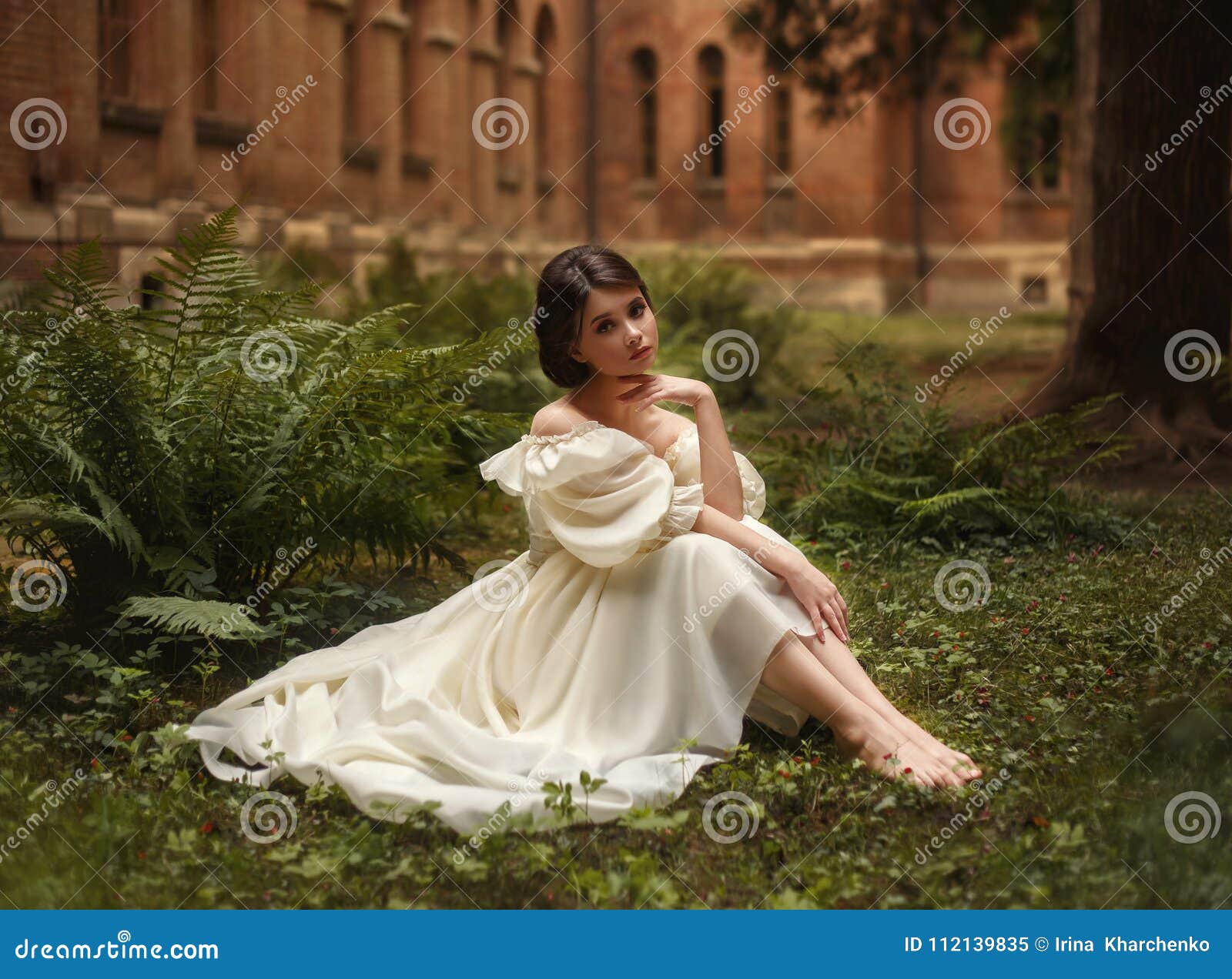 https://thumbs.dreamstime.com/z/incredibly-beautiful-princess-sits-castle-garden-amid-fern-moss-beautifully-childish-face-collected-hair-112139835.jpg