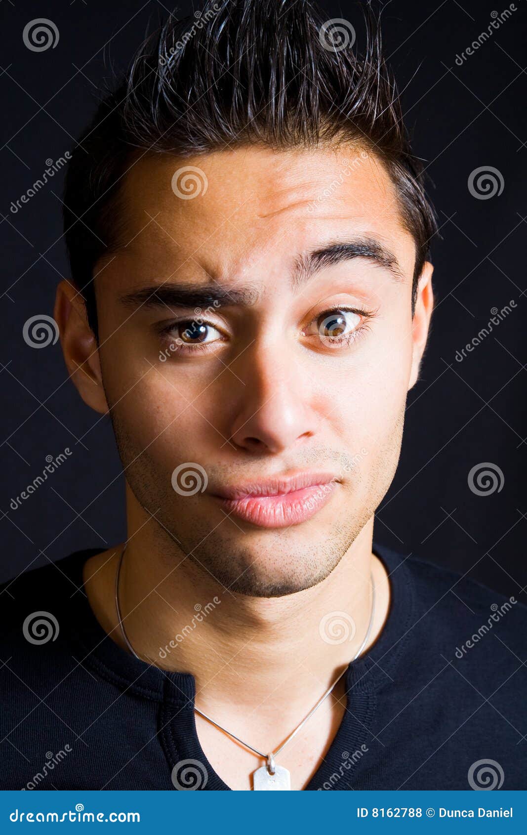 Incredulous Funny Man With Eyebrow Raised Stock Photo - Image of