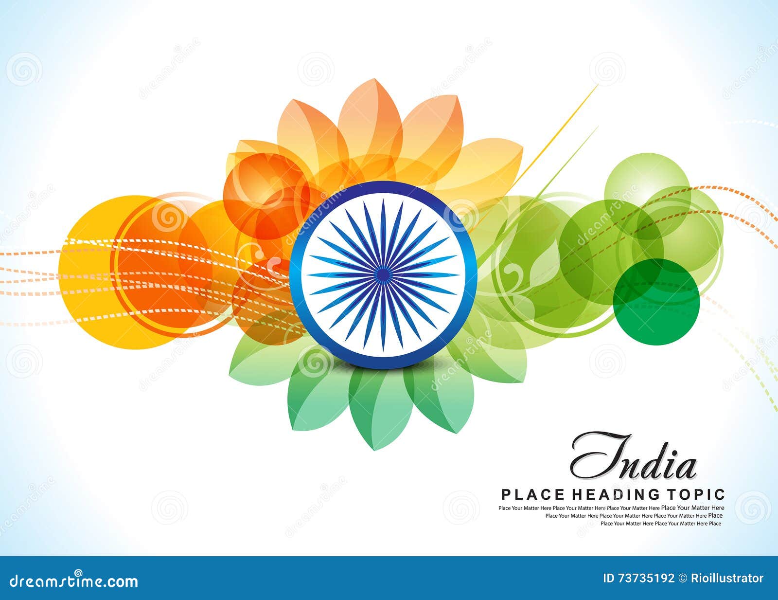 Independence Day 15 August Background with Flower Stock Vector -  Illustration of saffron, celebrating: 73735192