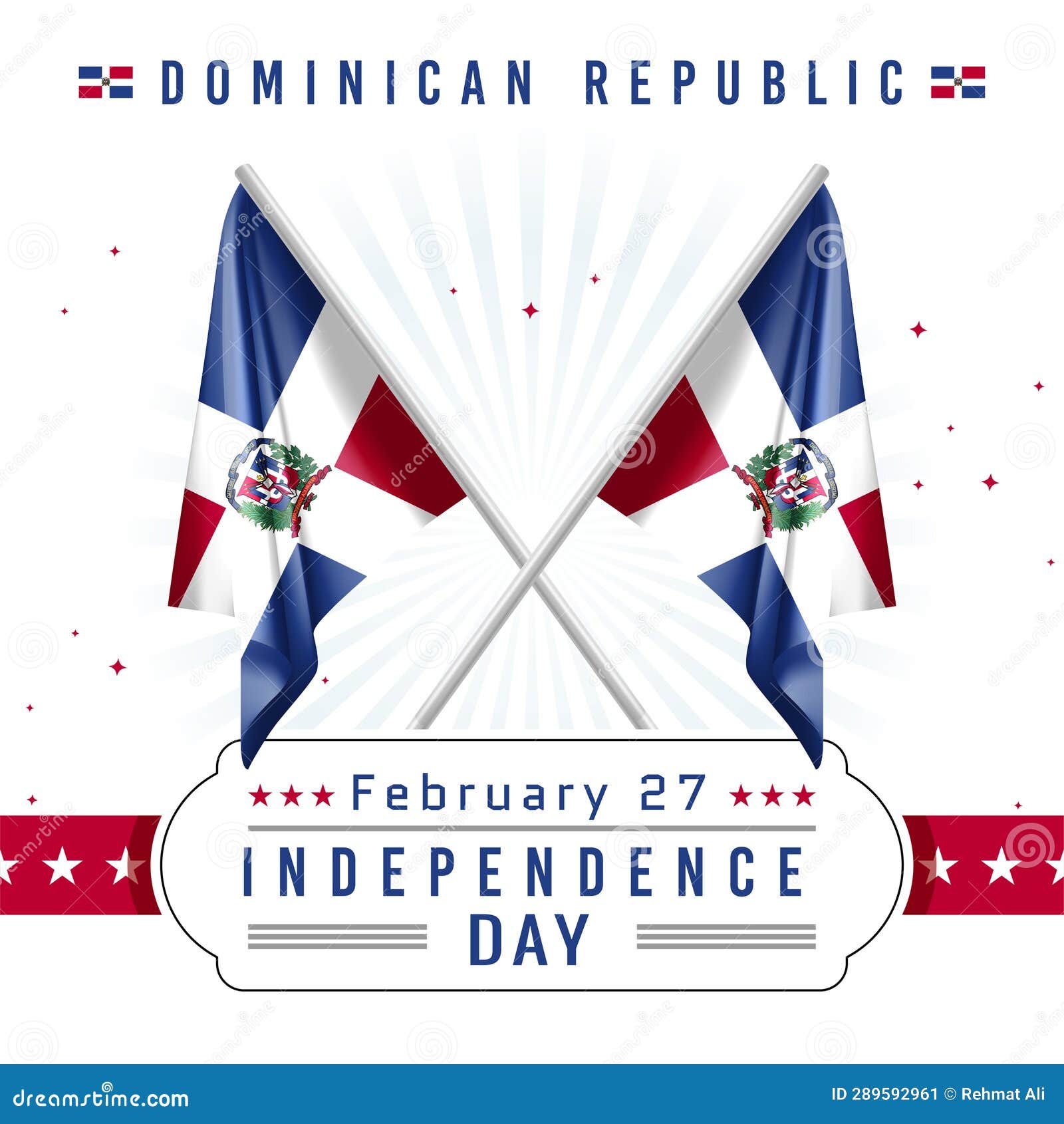 Independence Day of Dominican Republic with Flag Stock Illustration