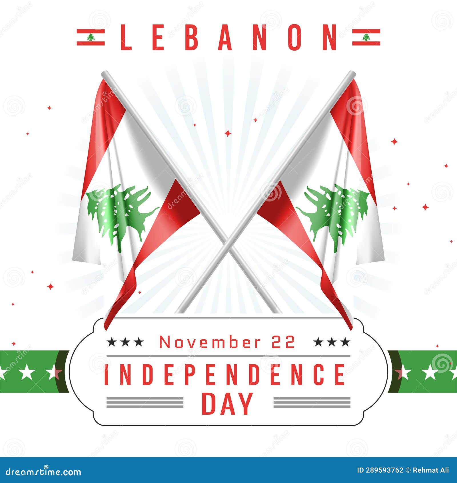 Independence Day of Lebanon with Flag Stock Illustration Illustration