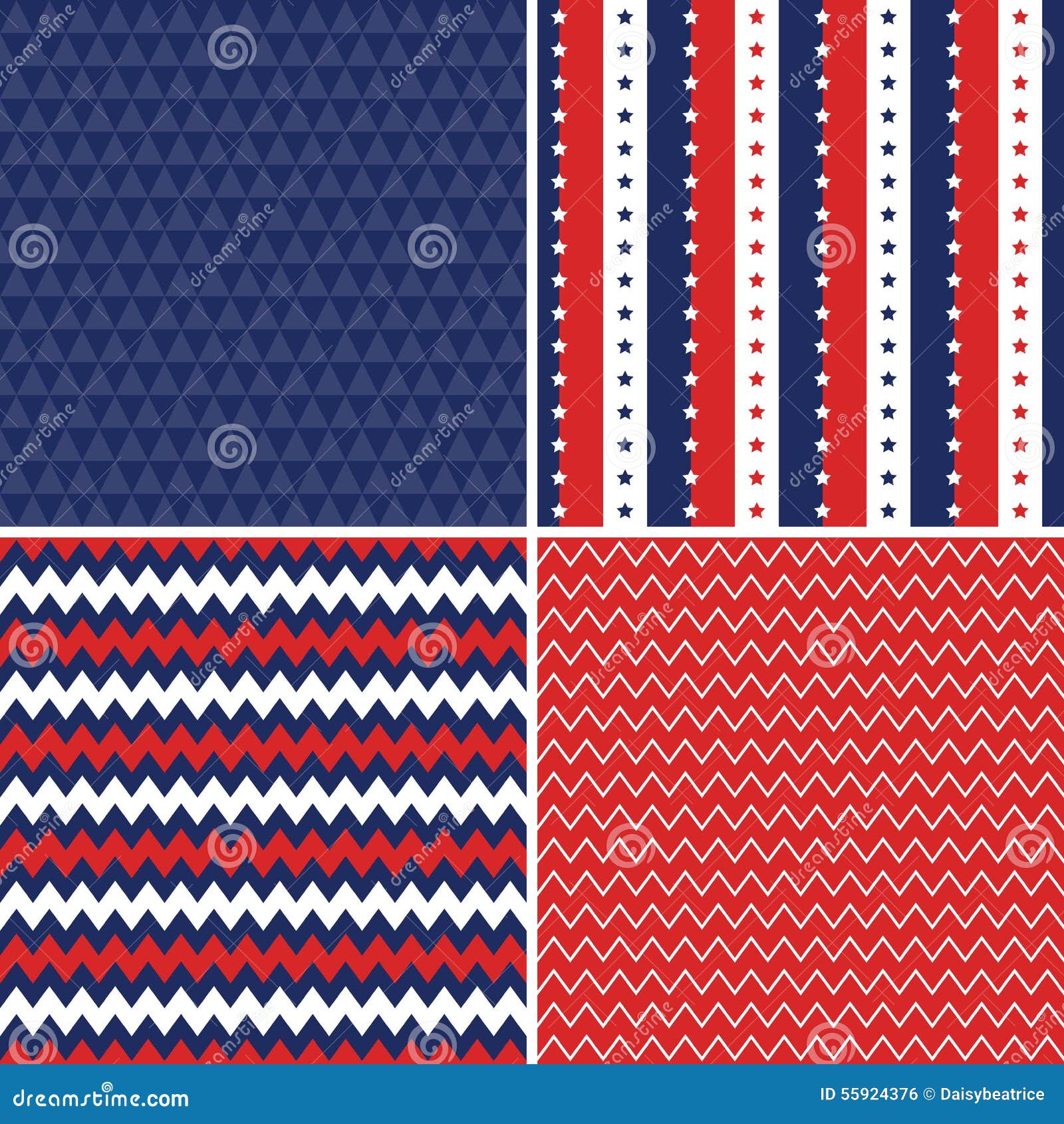 Independence Day Seamless Backgrounds Red White Blue Stock ...