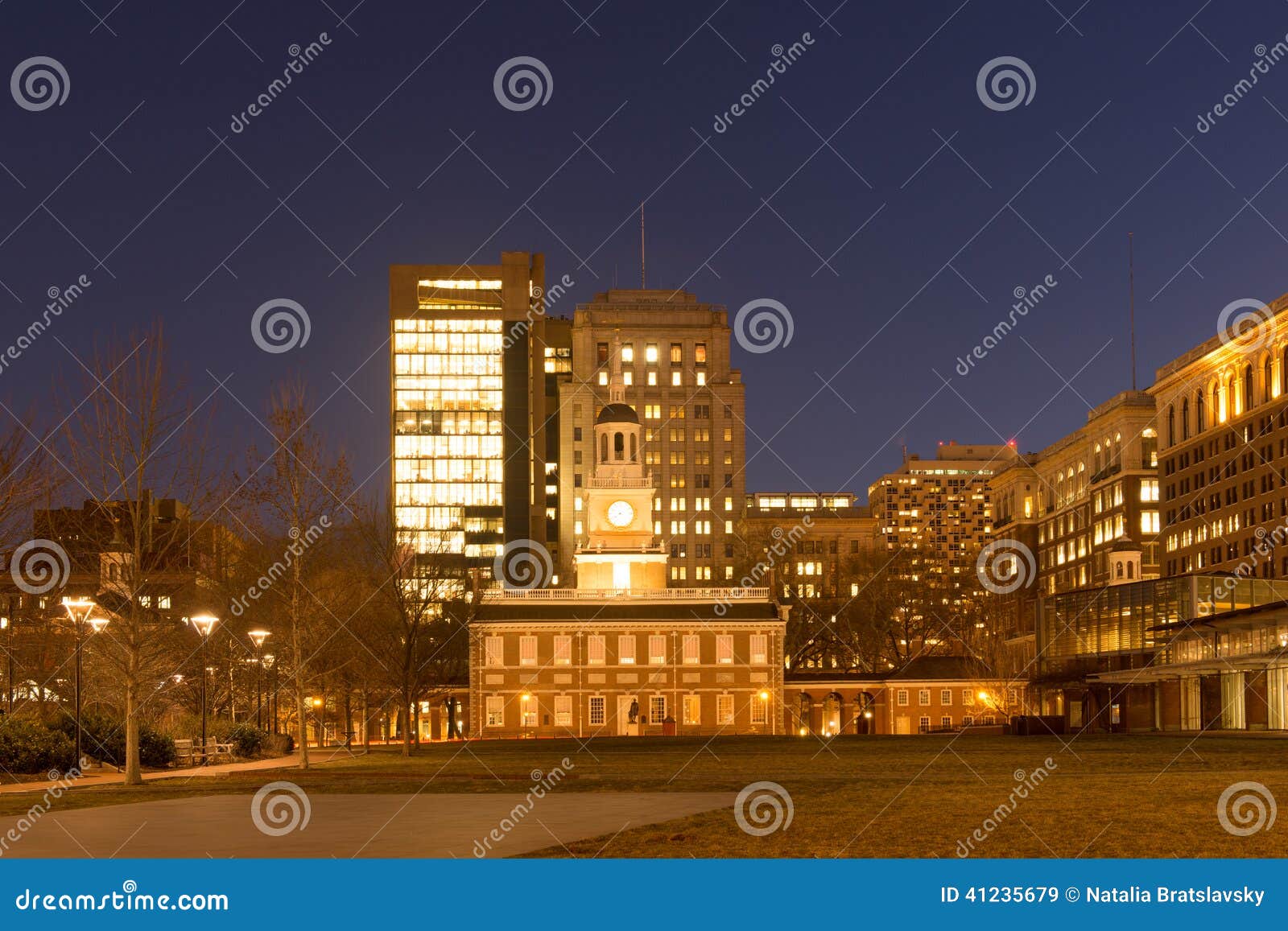 Independence Mall stock image. Image of city, evening 41235679