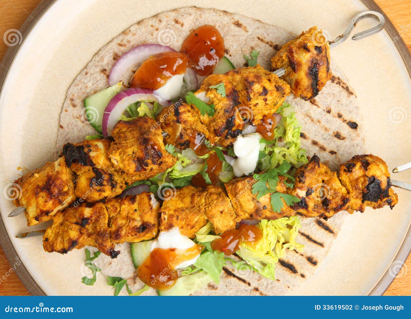 Inder Tandoori-Huhn-Tikka-Kebabs Stockfoto - Bild von gekocht, huhn ...
