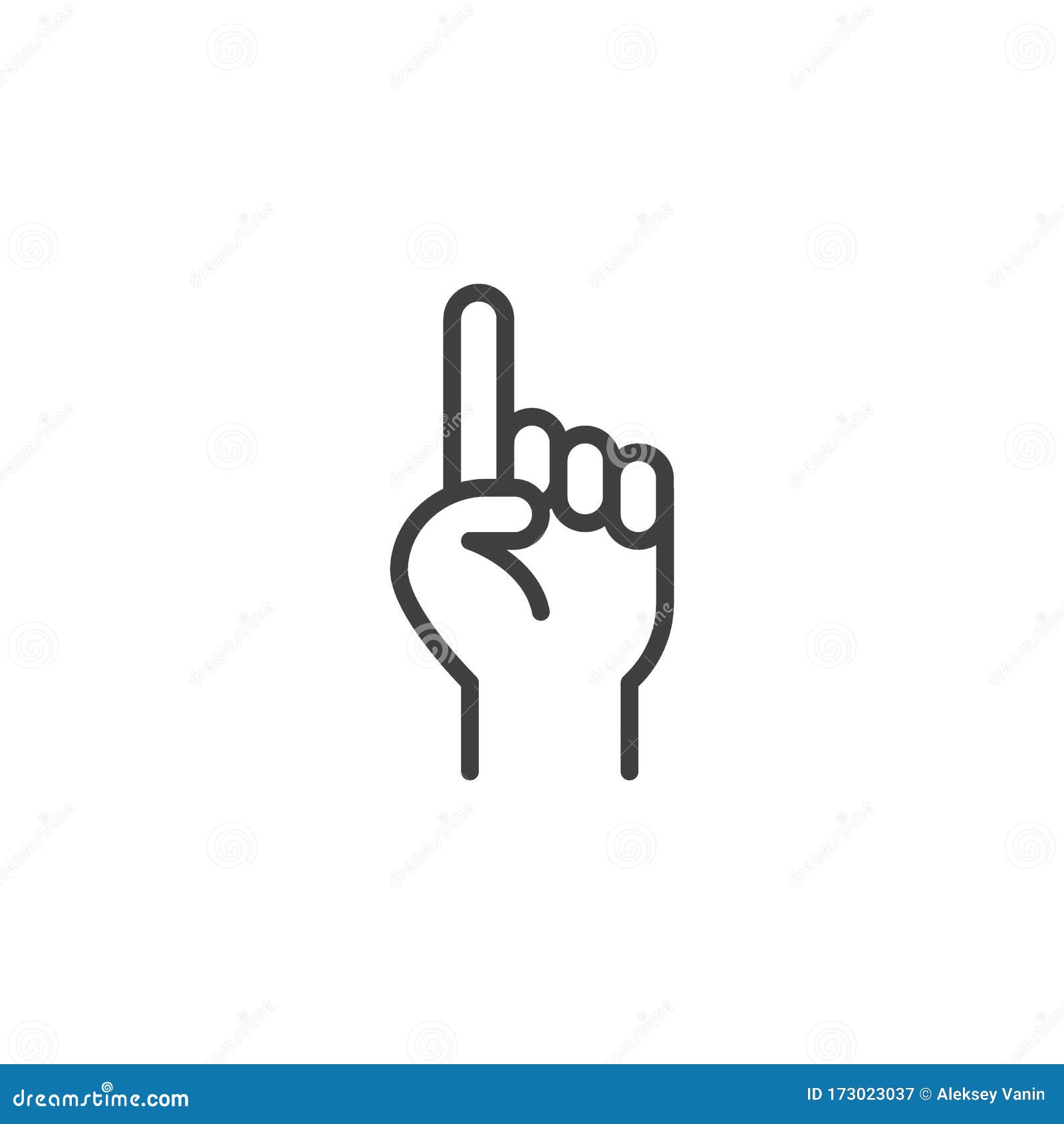 Download Index, Finger Point Line Icon Stock Vector - Illustration ...