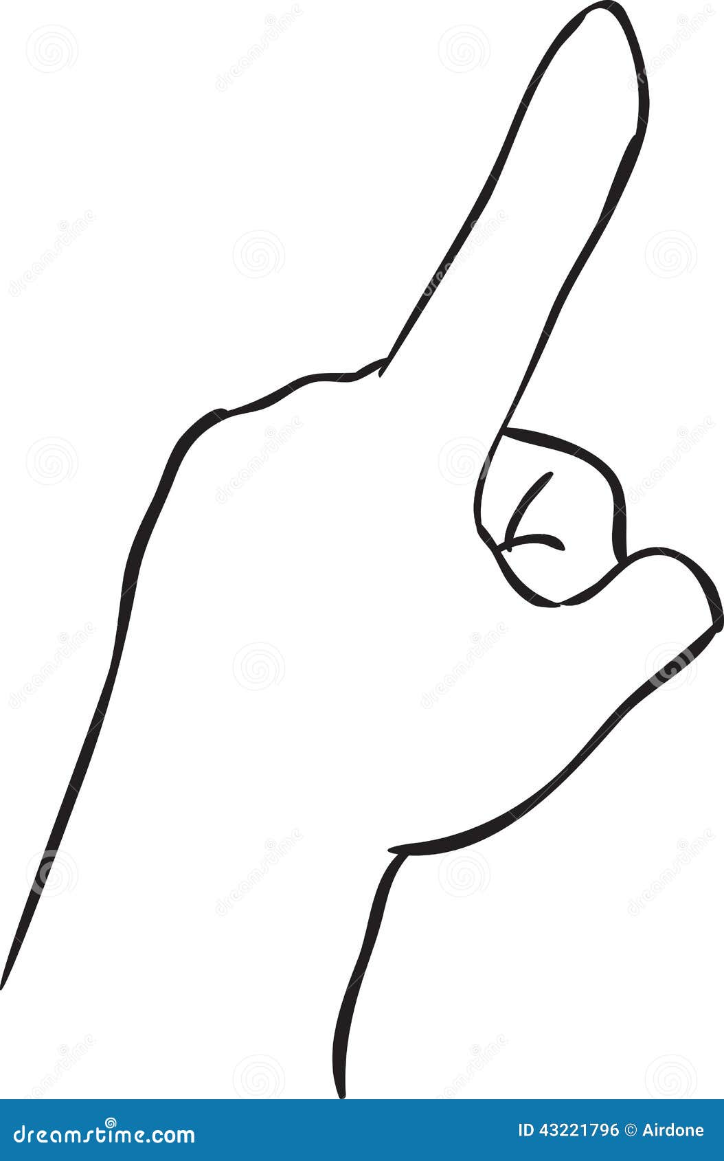 Human hand with index finger up gesture in sketch Vector Image
