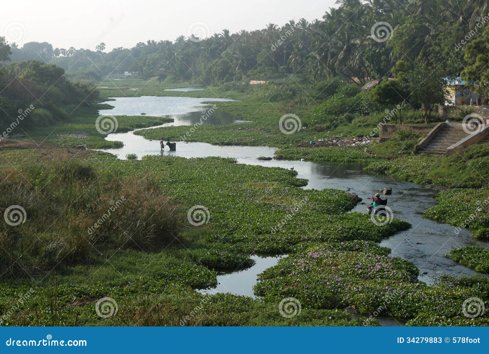 Landschap met rivier in India