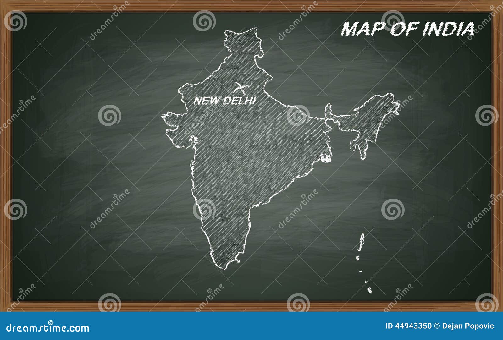 India on blackboard stock illustration. Illustration of pencil 44943350