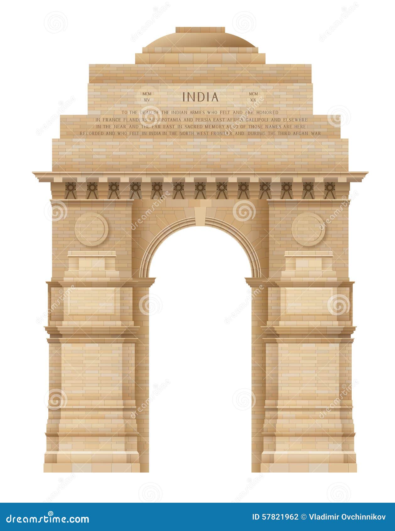 India Gate Stock Vector - Image: 57821962