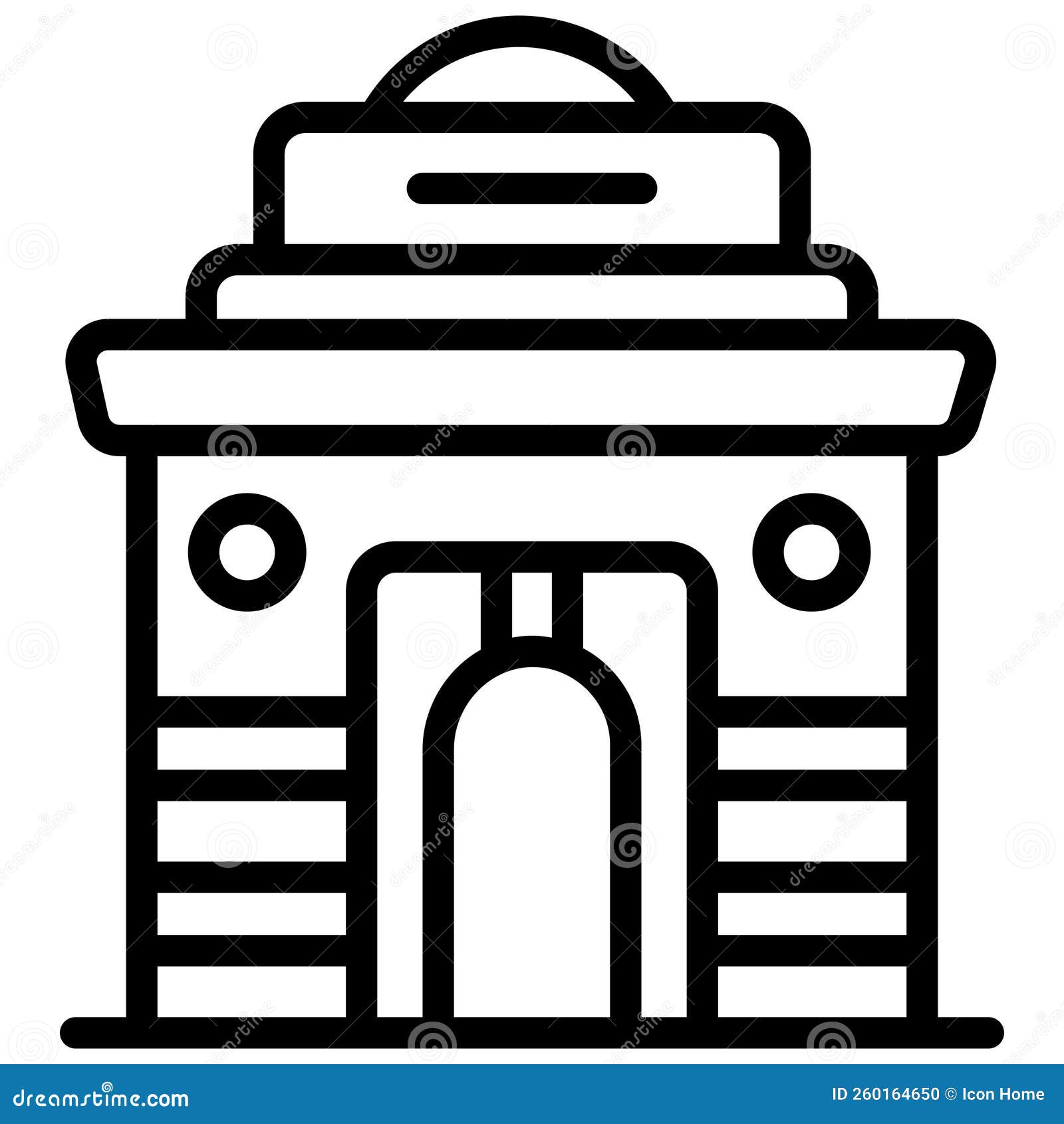 India gate vector outline stock vector. Illustration of linear - 260164650