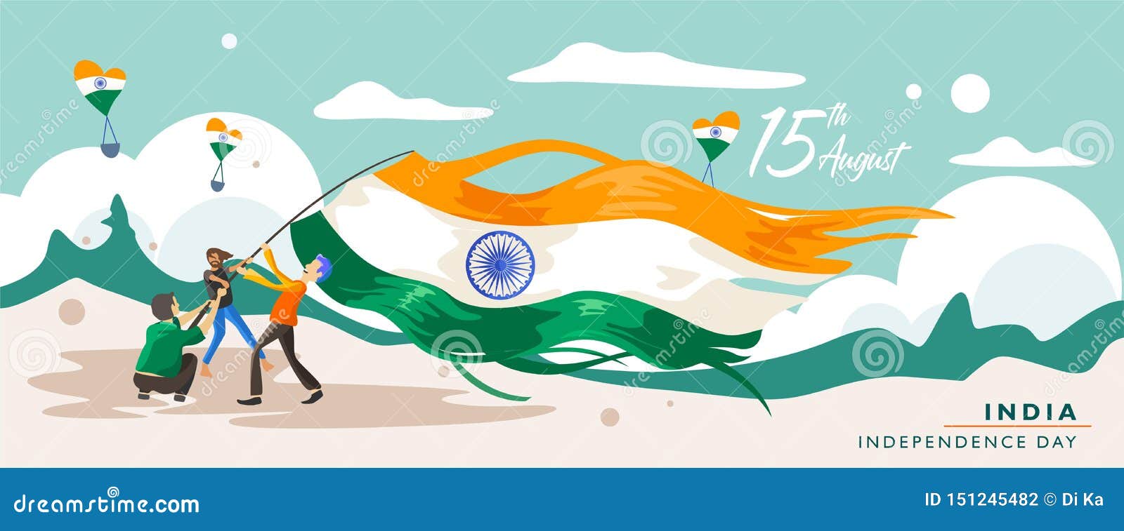 India Independence Day. 15 August. Greeting Card, Banner and ...