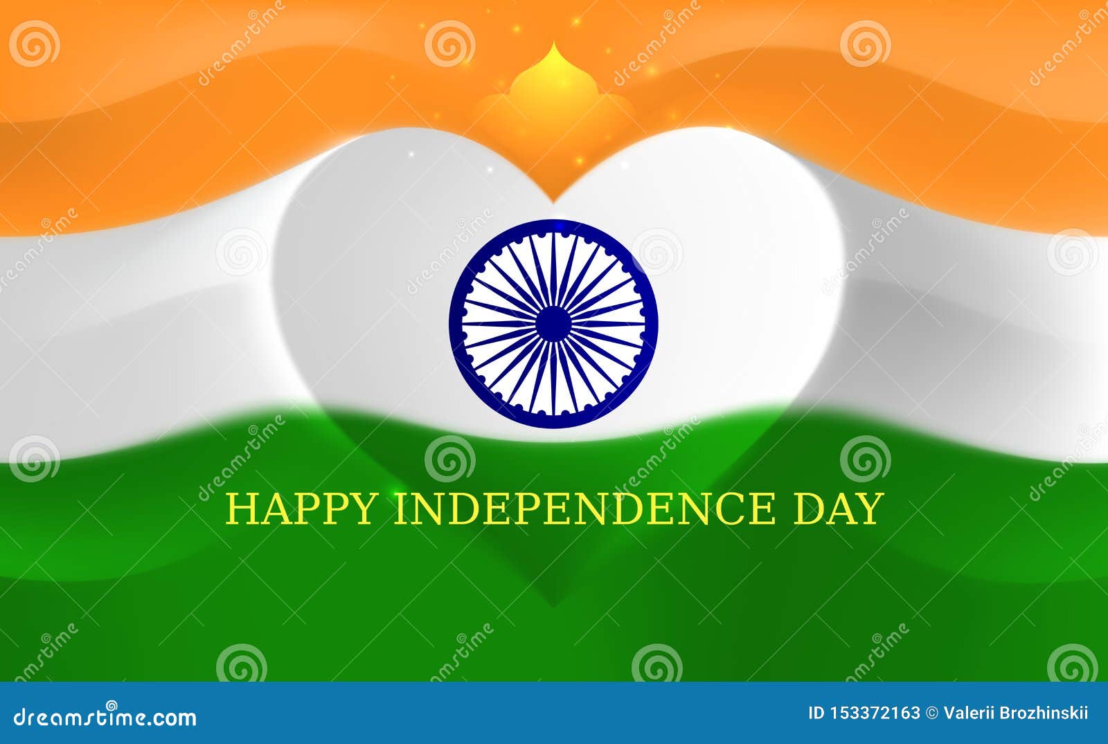 India Independence Day, Heart Shaped Indian Flag Vector Template. August 15.  Background with Flying Flag Stock Vector - Illustration of national, happy:  153372163