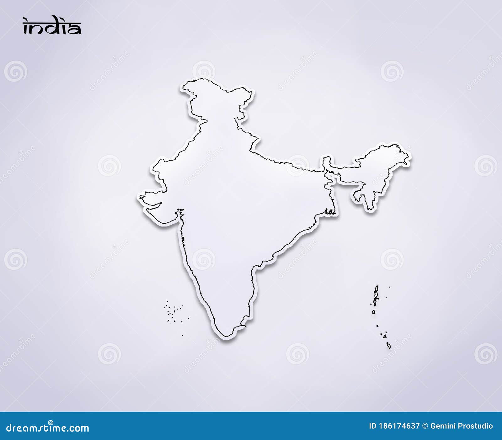INDIA MAP, INDIA Map Black Out Line with Paper Cutting on White Gradient Background  Map of India Copy Space Stock Illustration - Illustration of abstract,  capital: 186174637