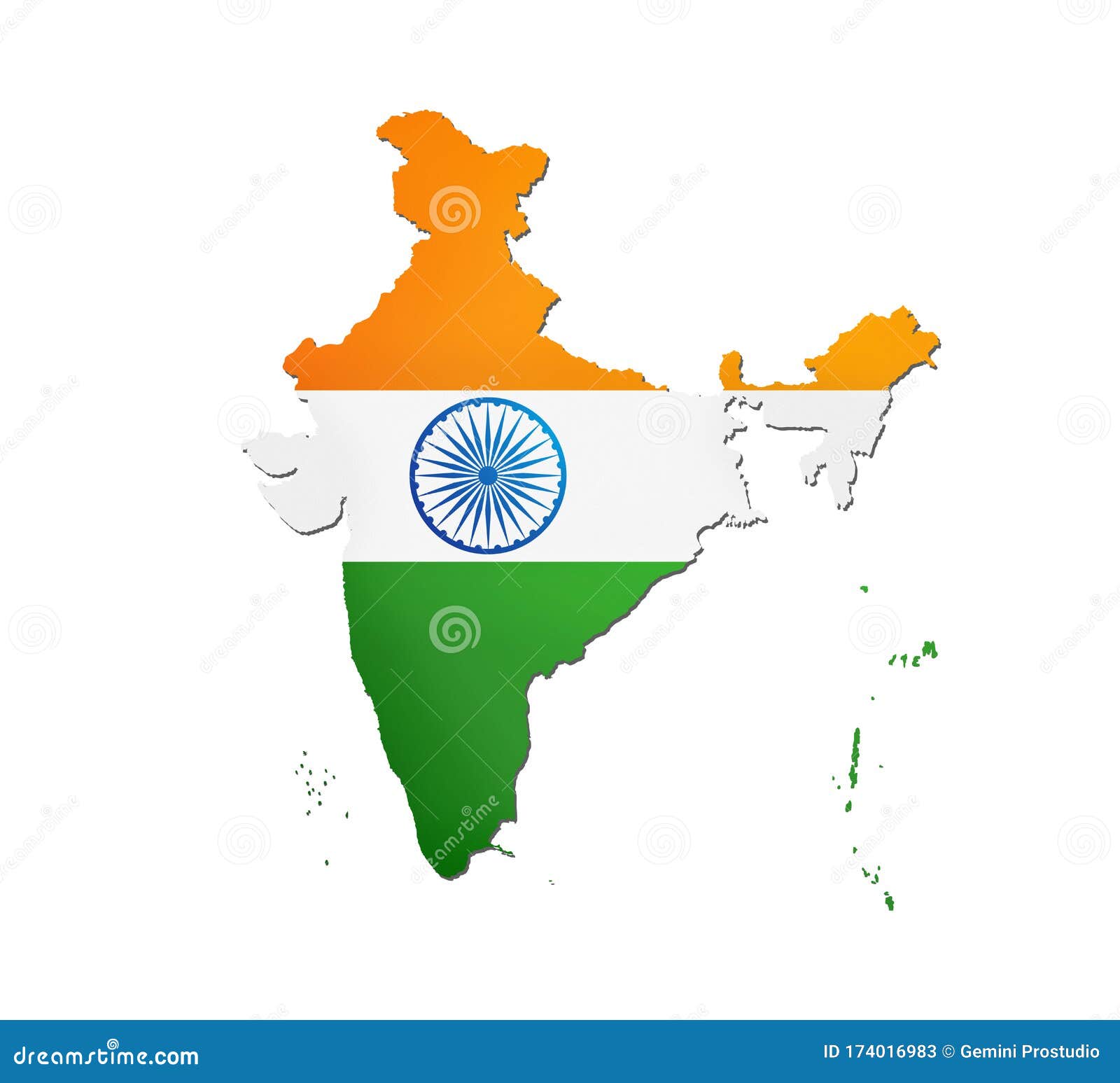 INDIA MAP with INDIA FLAG on WHITE BACKGROUND ILLUSTRATION Stock  Illustration - Illustration of asian, indian: 174016983