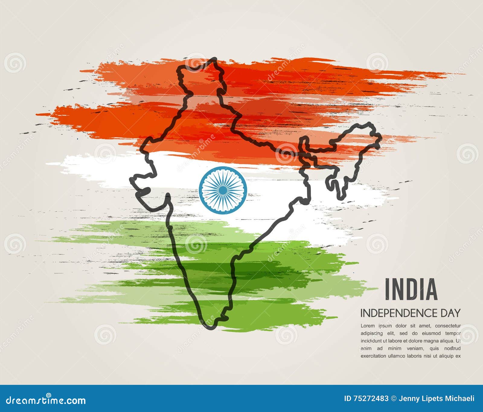Flat India Independence Day Illustration - TemplateMonster