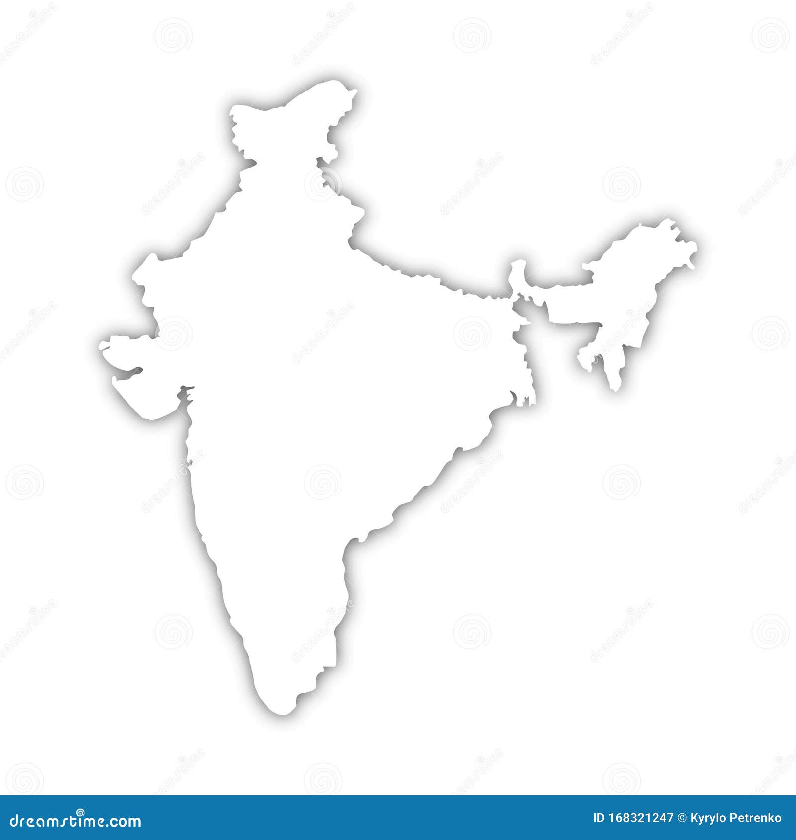 India Map White Background Realistic Isolated Vector Stock Vector -  Illustration of india, nation: 168321247