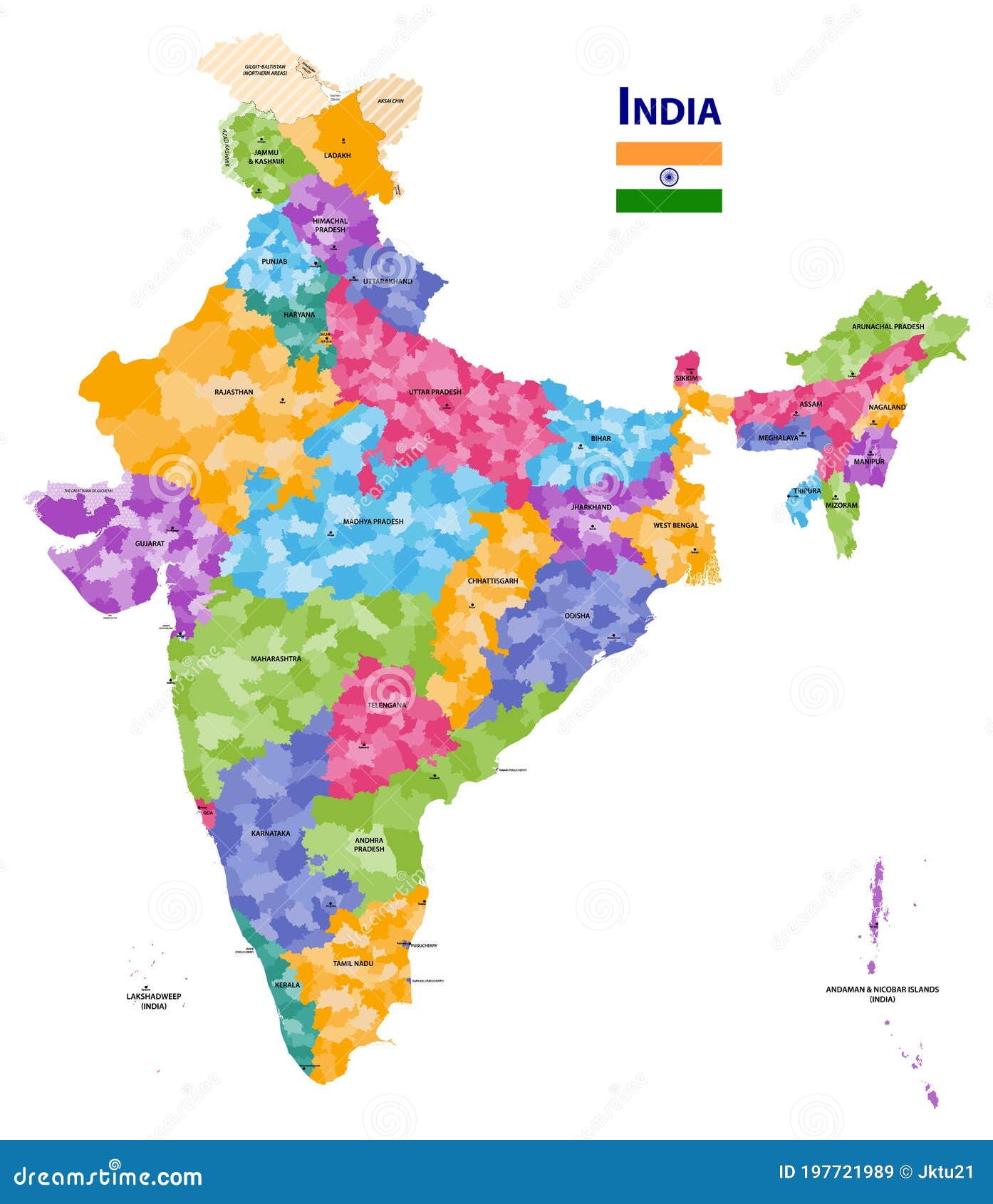 political map of india with state boundaries