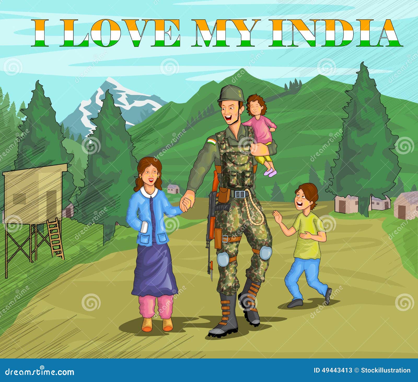 Indian Army Showing Victory of India Stock Vector - Illustration ...