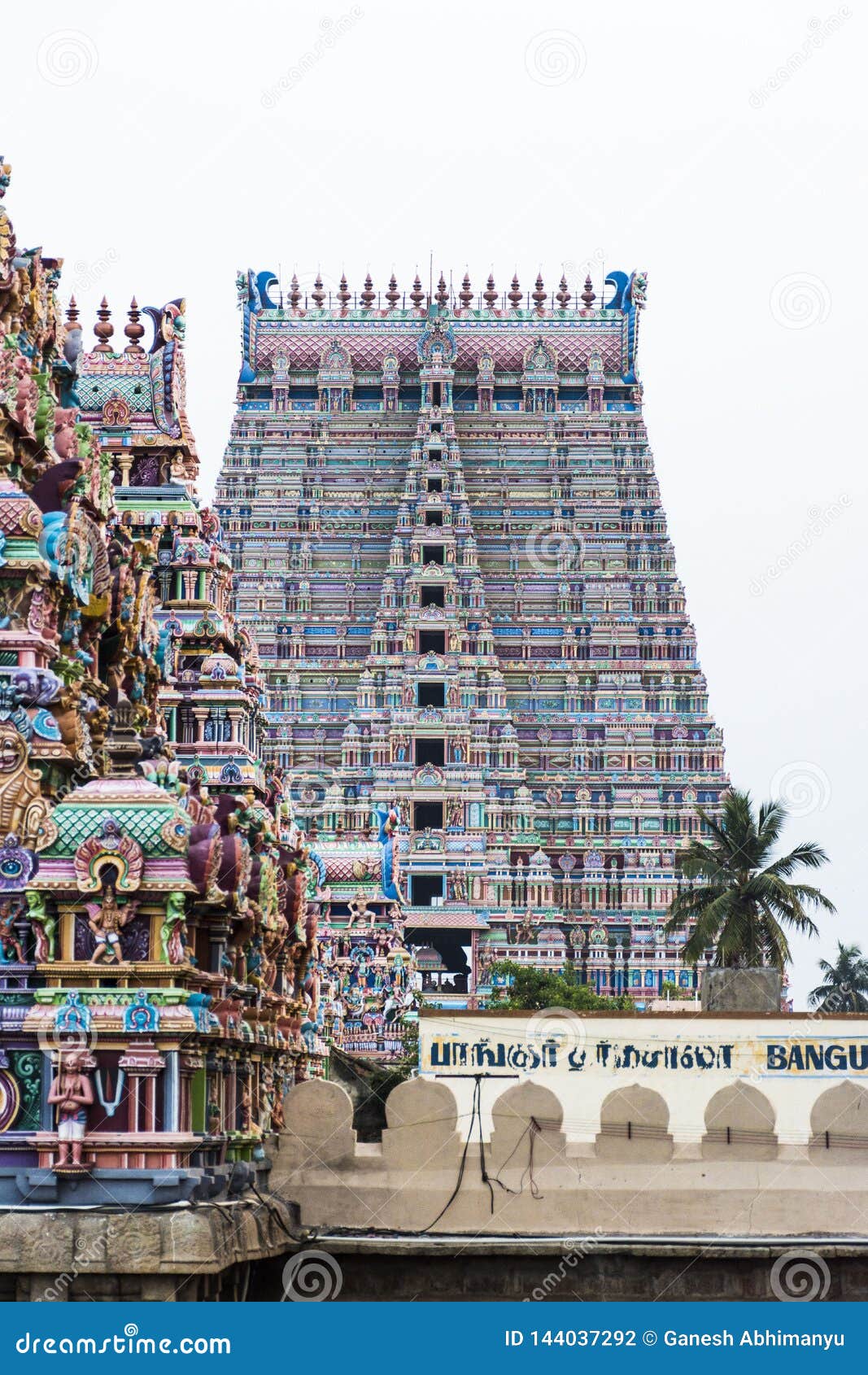 Partial view of the Temple of Srirangam, drawing by Hubert Clerget  (1818-1899) from Travels in the..., Stock Photo, Picture And Rights Managed  Image. Pic. DAE-BA030253 | agefotostock