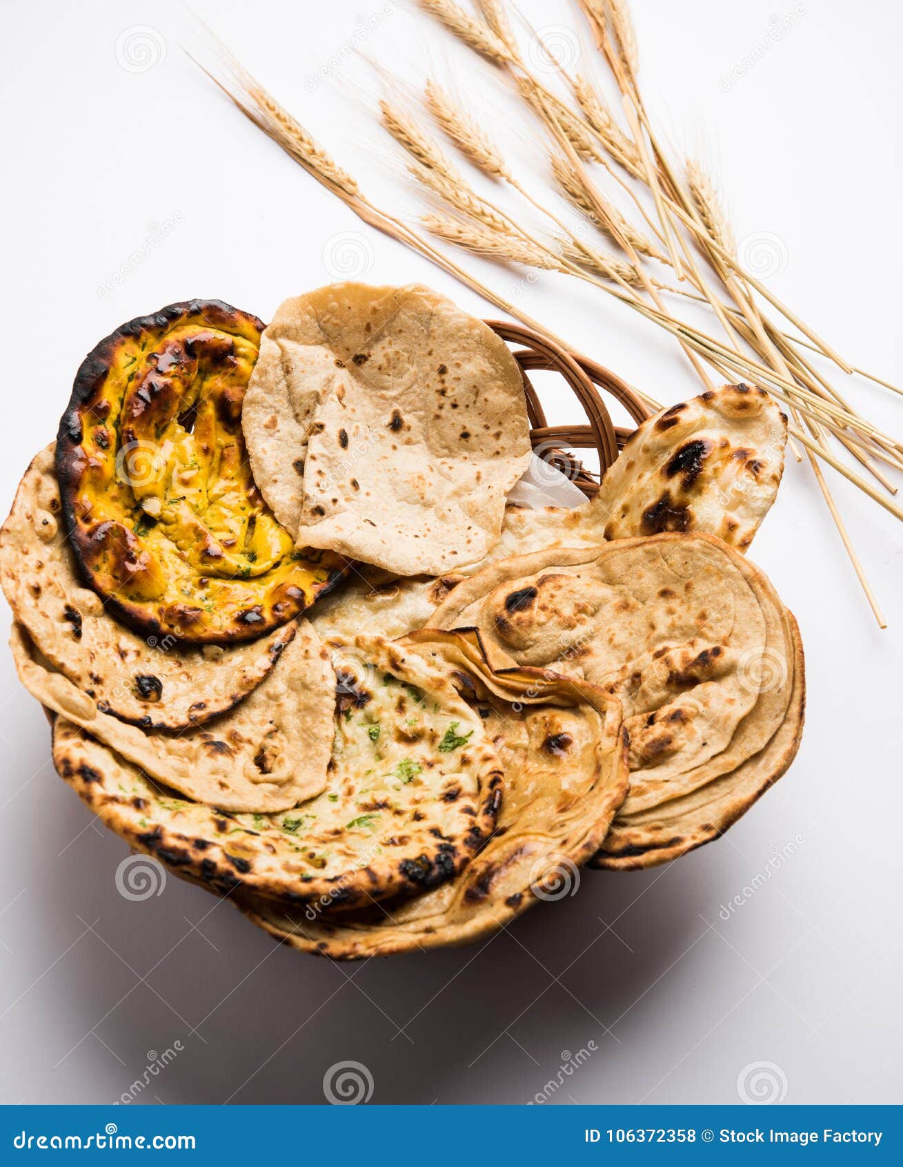 Indian Assorted Bread Basket Selective Focus Stock Photo Image of