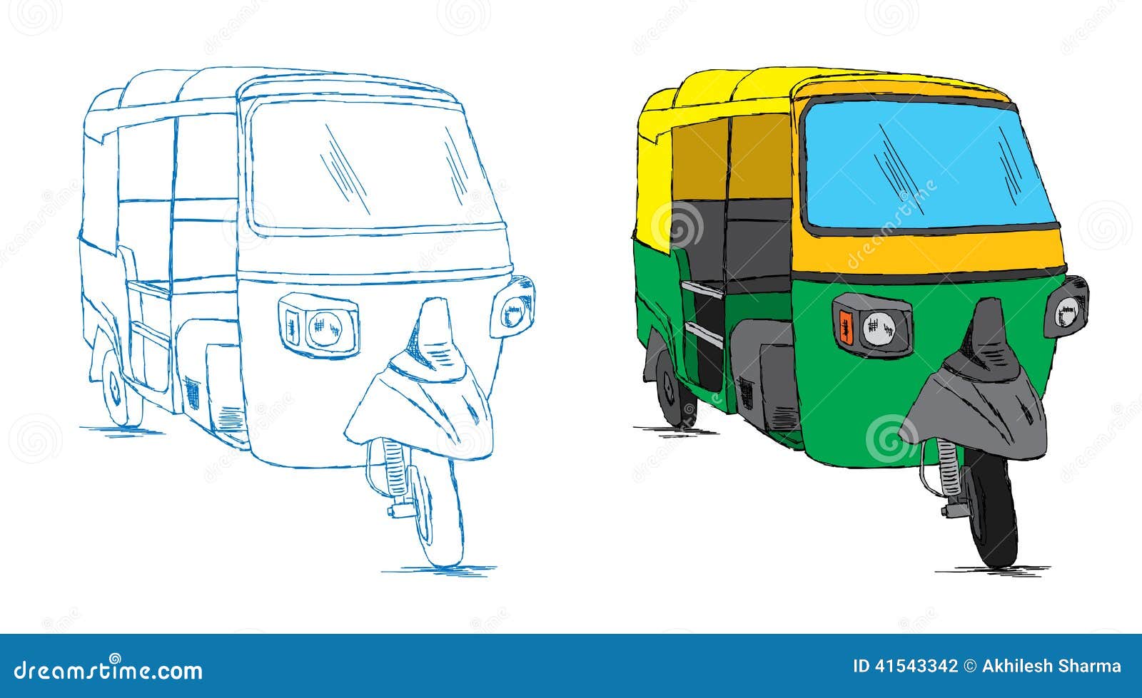 How to draw auto rickshaw easy  Auto rickshaw drawing  YouTube