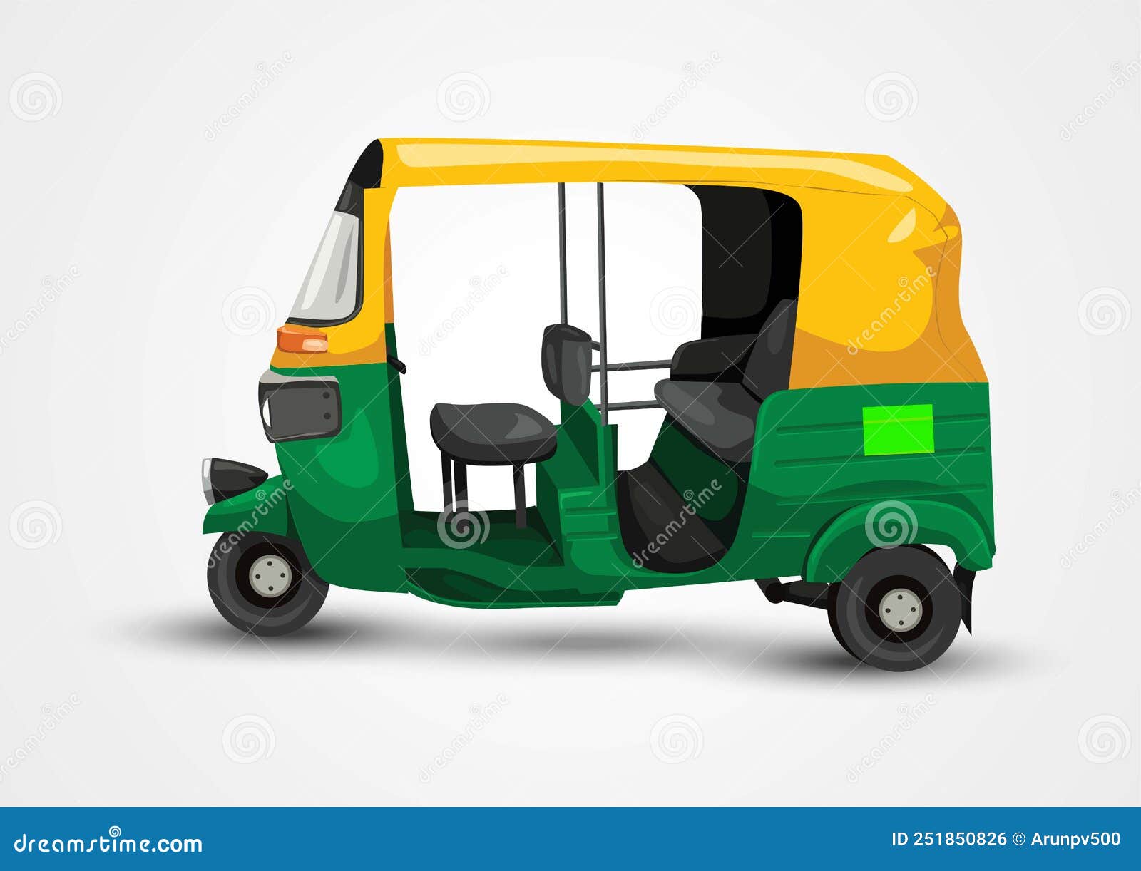 Indian Auto Rickshaw Vector Illustration Design Stock Vector