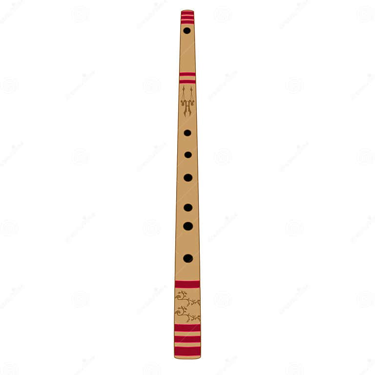 Indian Bansuri Vector Flat Illustration Stock Vector - Illustration of