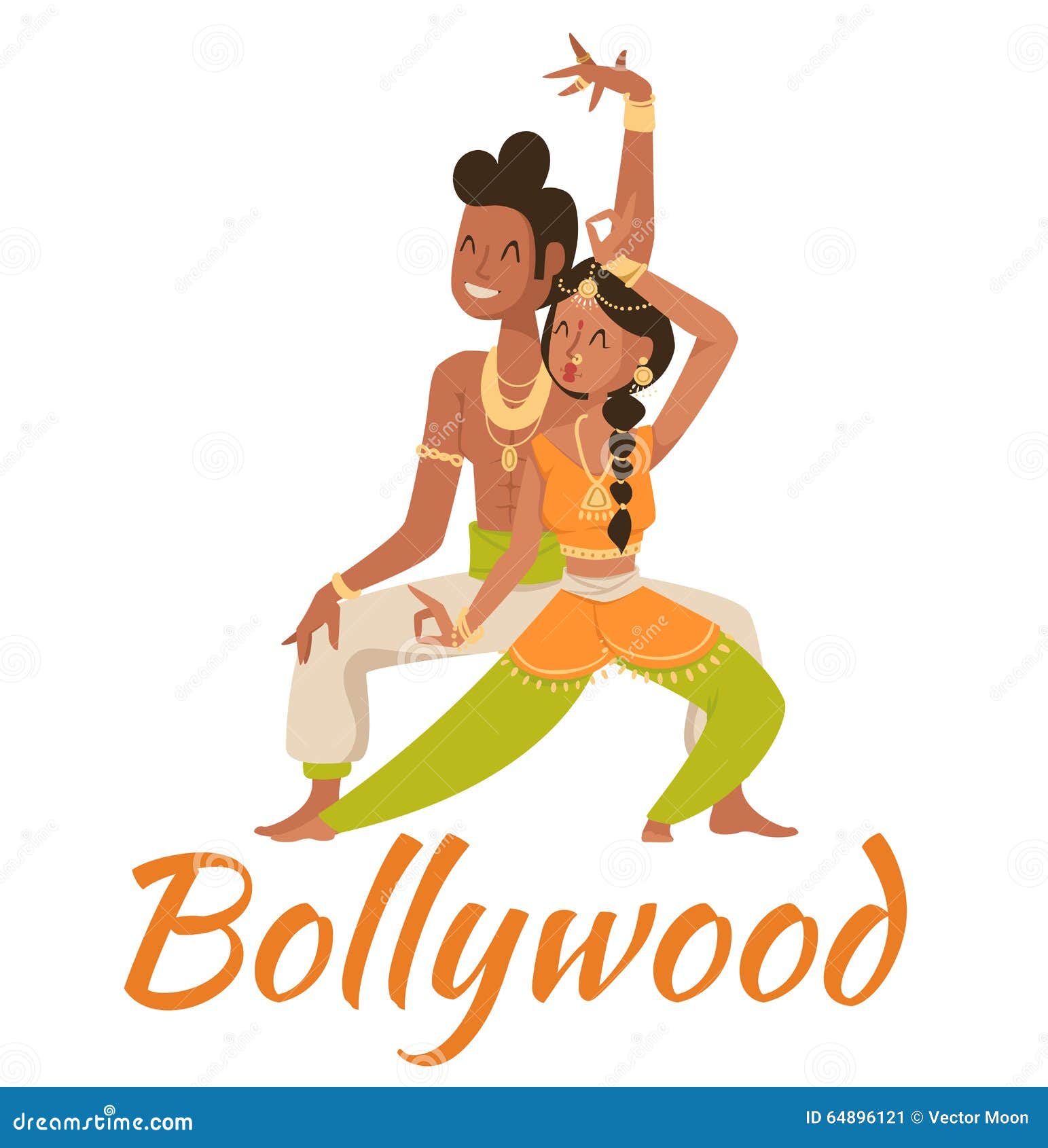 Indian Bollywood Couple Dancing Vector Stock Vector - Illustration of  india, bollywood: 64896121