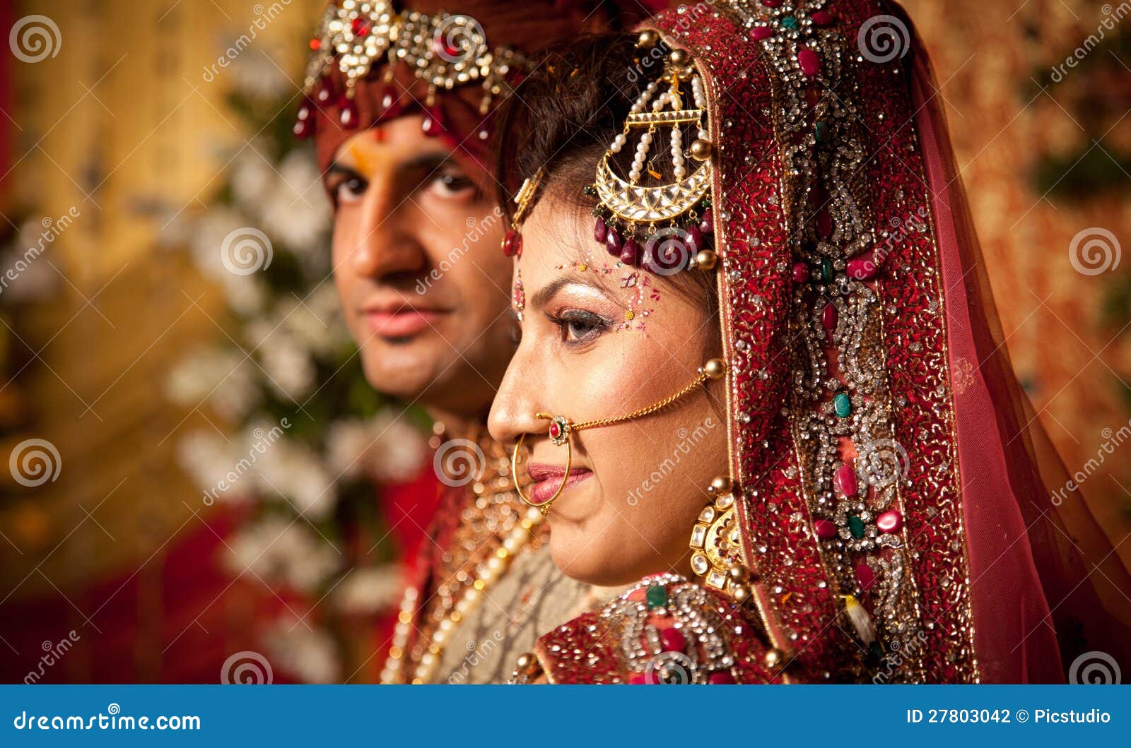 Indian Bride And Groom Stock Photo Image Of Jewellery 27803042