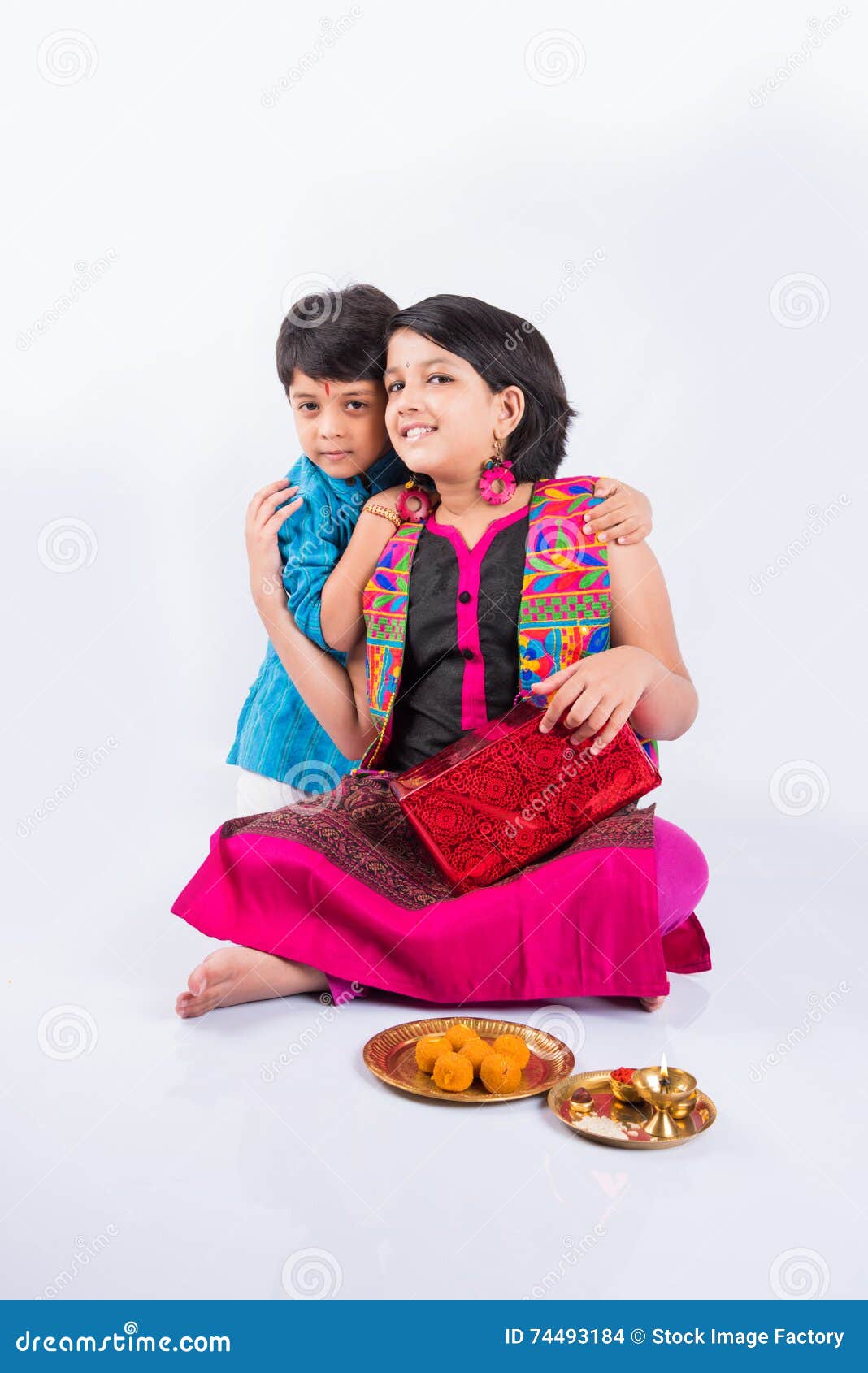Indian Brother and Sister Celebrating Rakshabandhan or Rakhi ...
