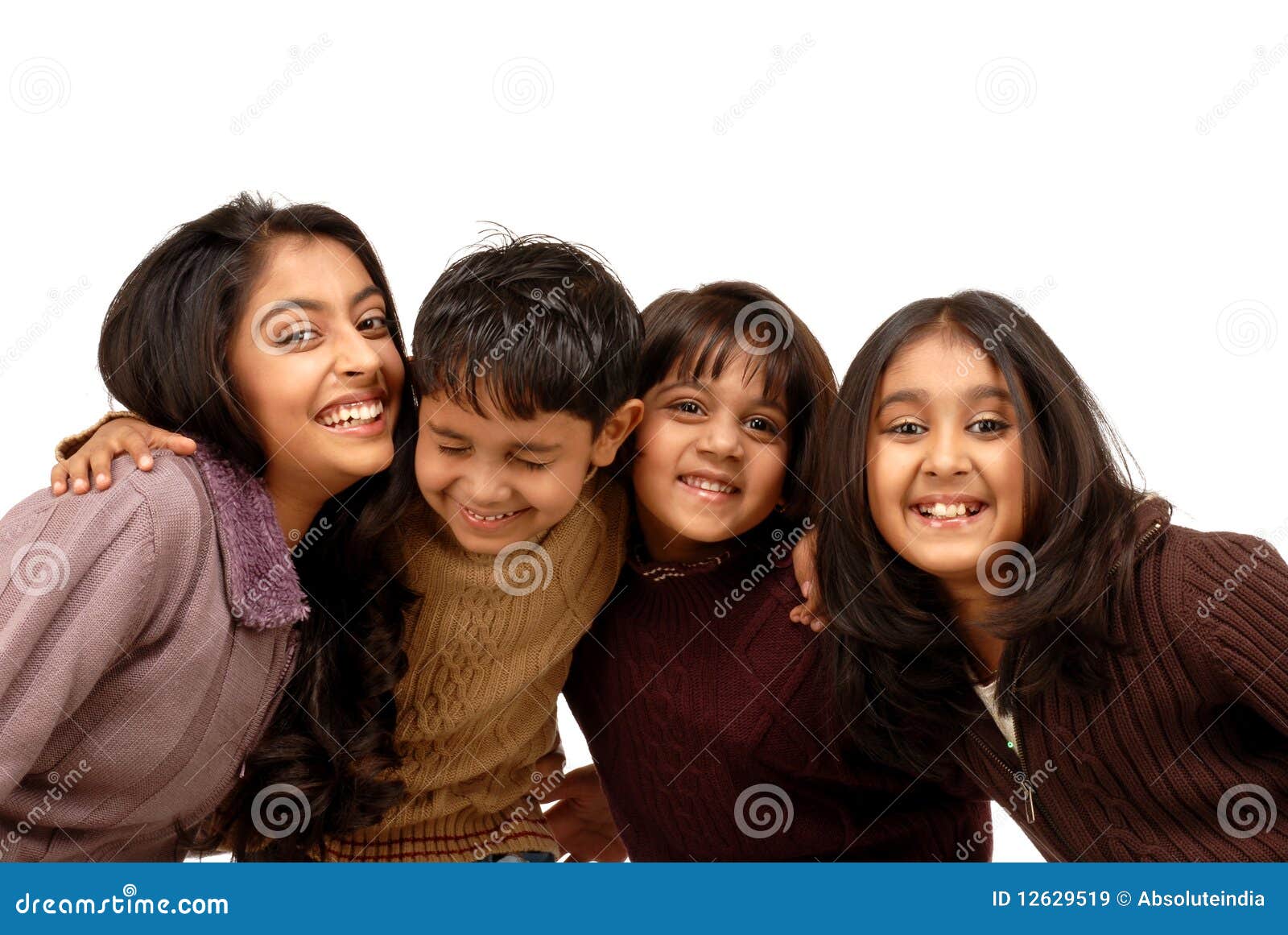 Indian Brothers and Three Sisters Stock Image - Image of ...