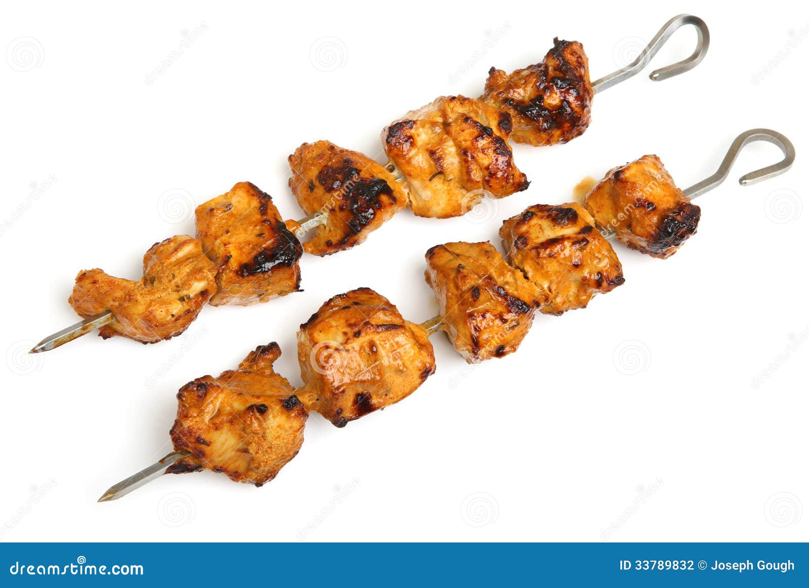 Indian Chicken Tikka Kebabs Isolated Stock Photo Image of kebob