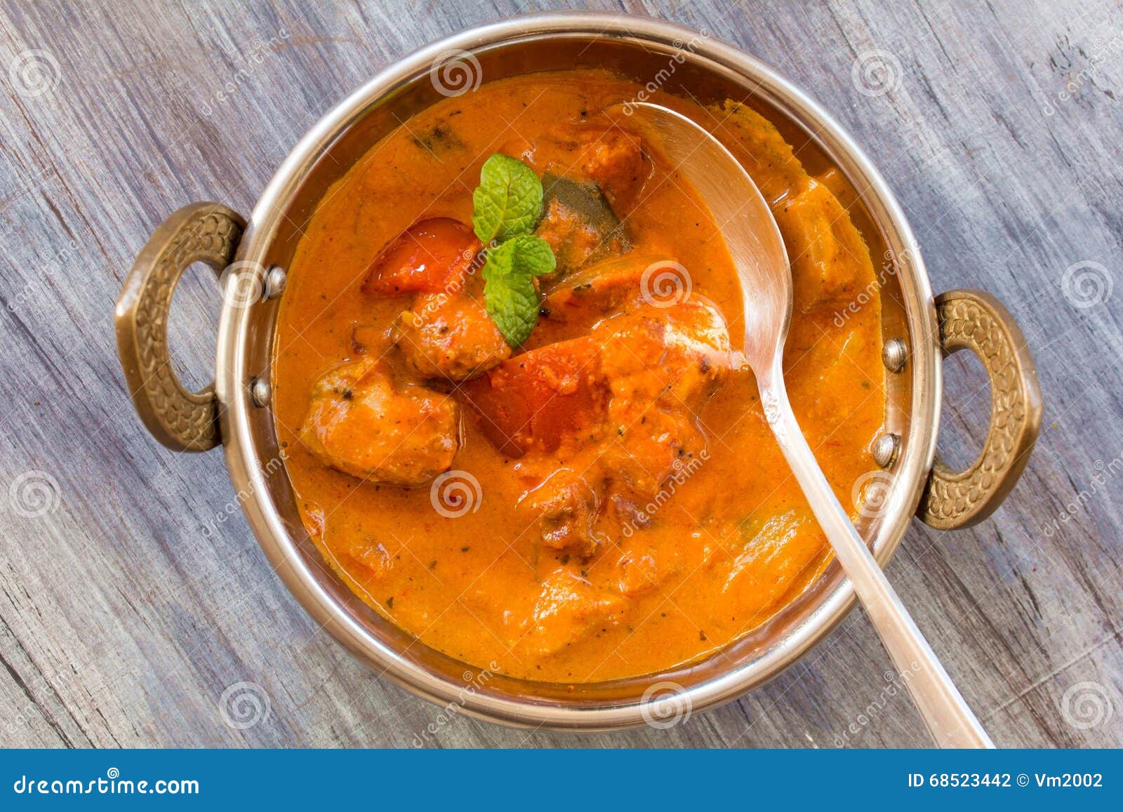 Indian Chicken Tikka Masala in Kadai Stock Photo Image of pilau